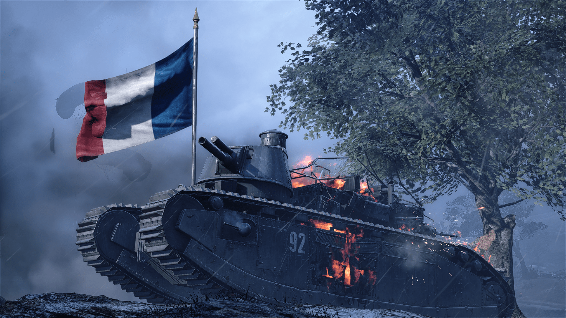 1920x1080 Battlefield 1 HD: French Tank Fierce Amidst the Flag's Fury