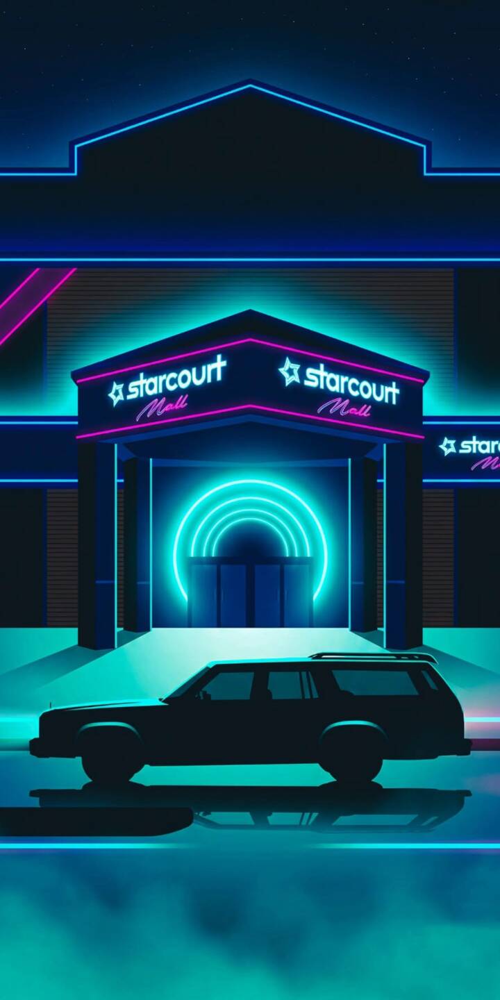 720x1440 Stranger Things 5 Starcourt Mall 80s Aesthetic 4K Wallpaper