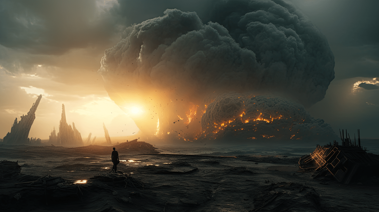 1280x717 Download Ai Generated End Times Apocalypse. Royalty Free Stock Illustration Image