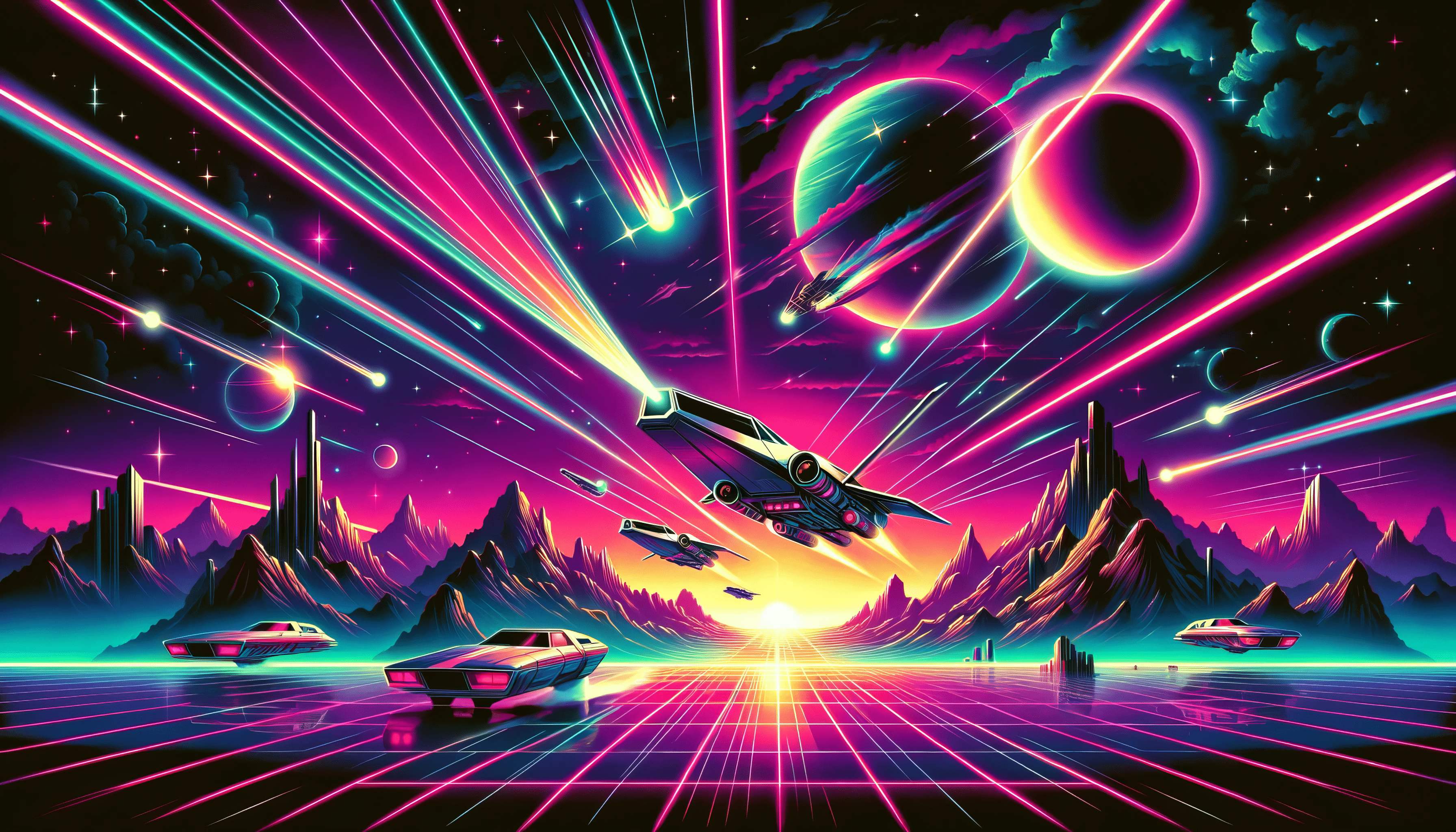 3584x2048 Vibrant Space Opera Scene HD Wallpaper