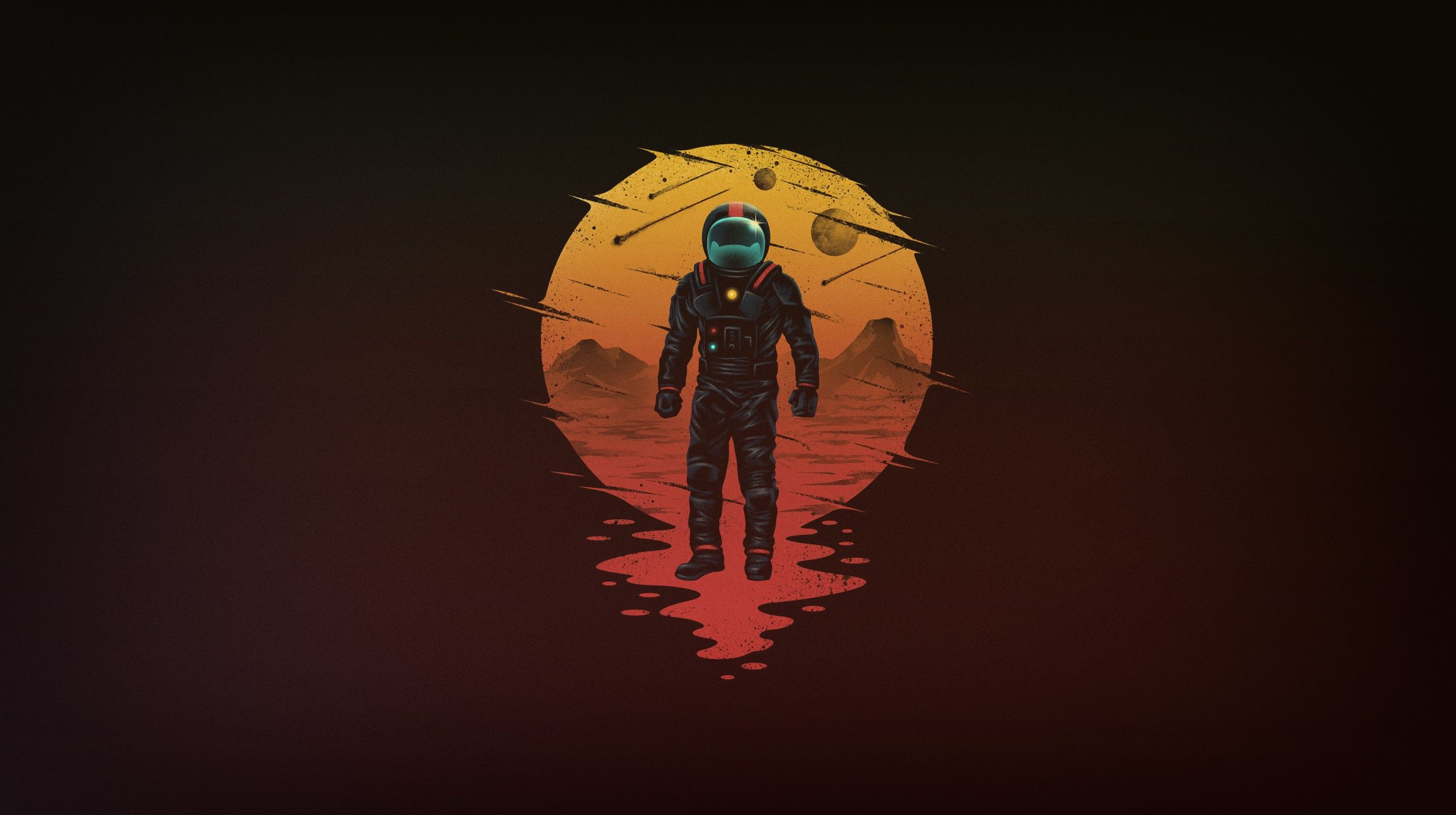 2500x1400 Wallpaper Vincent Trinidad, by Vincenttrinidad, Vincenttrinidad, An astronaut lost in space, by Vincent Trinidad, space, space opera, astronaut for mobile and desktop, section минимализм, resolution 2500x1400