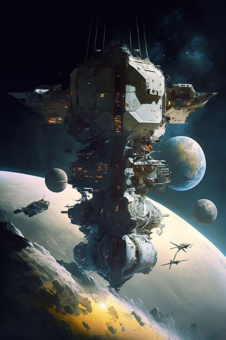 736x1104 Space Opera Art: Space Station in the Outer World. Space opera rpg, Space opera wallpaper