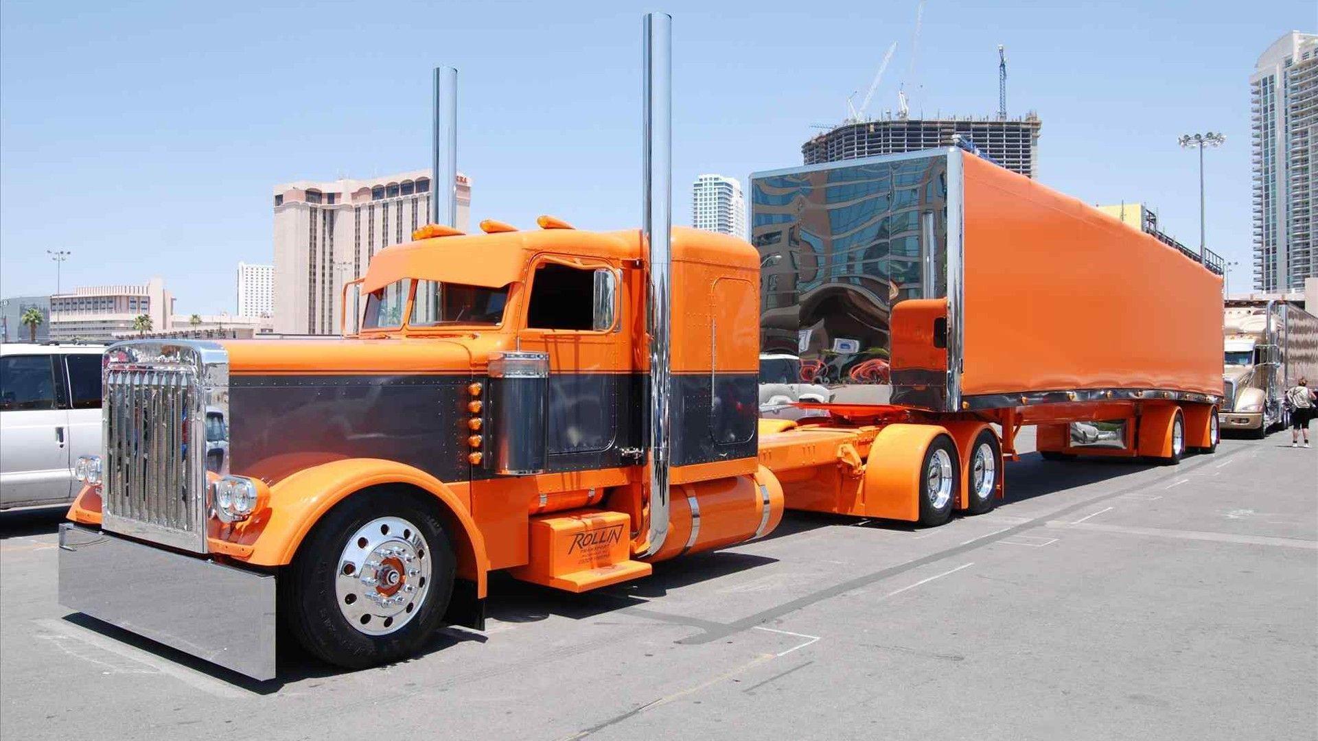 1920x1080 orange gulf coast big rig takuache truck HD cars Wallpaper