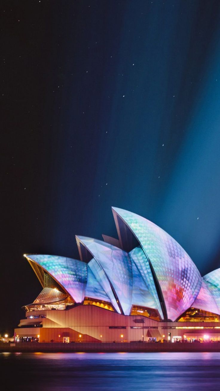 736x1308 Sydney Opera House Cityscape Night 4K Ultra HD Mobile Wallpaper for iPhone & Android