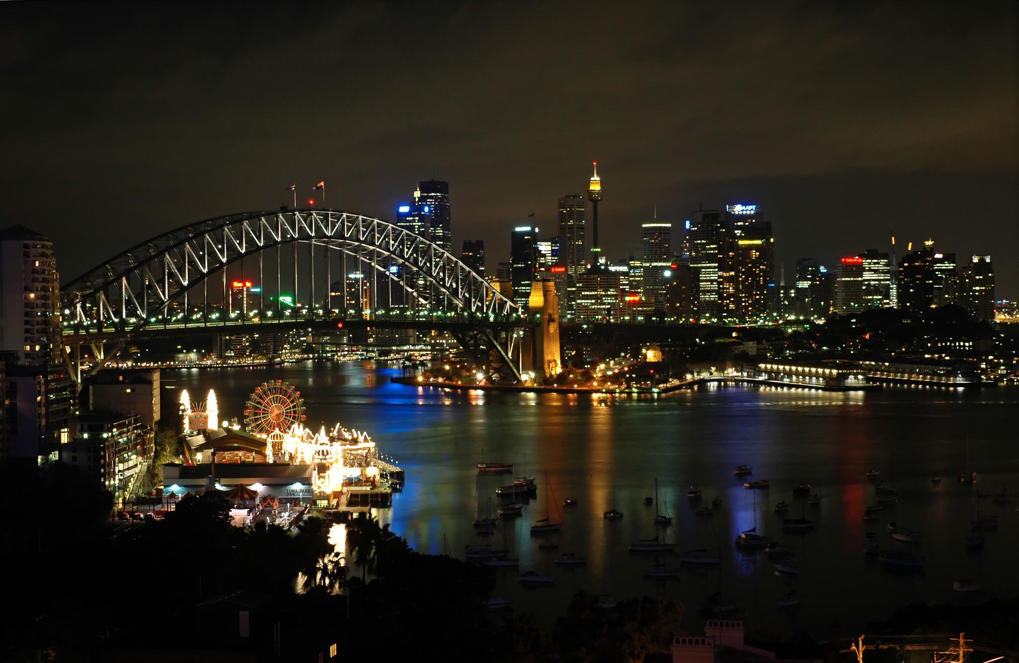 2049x1332 Sydney Harbour night