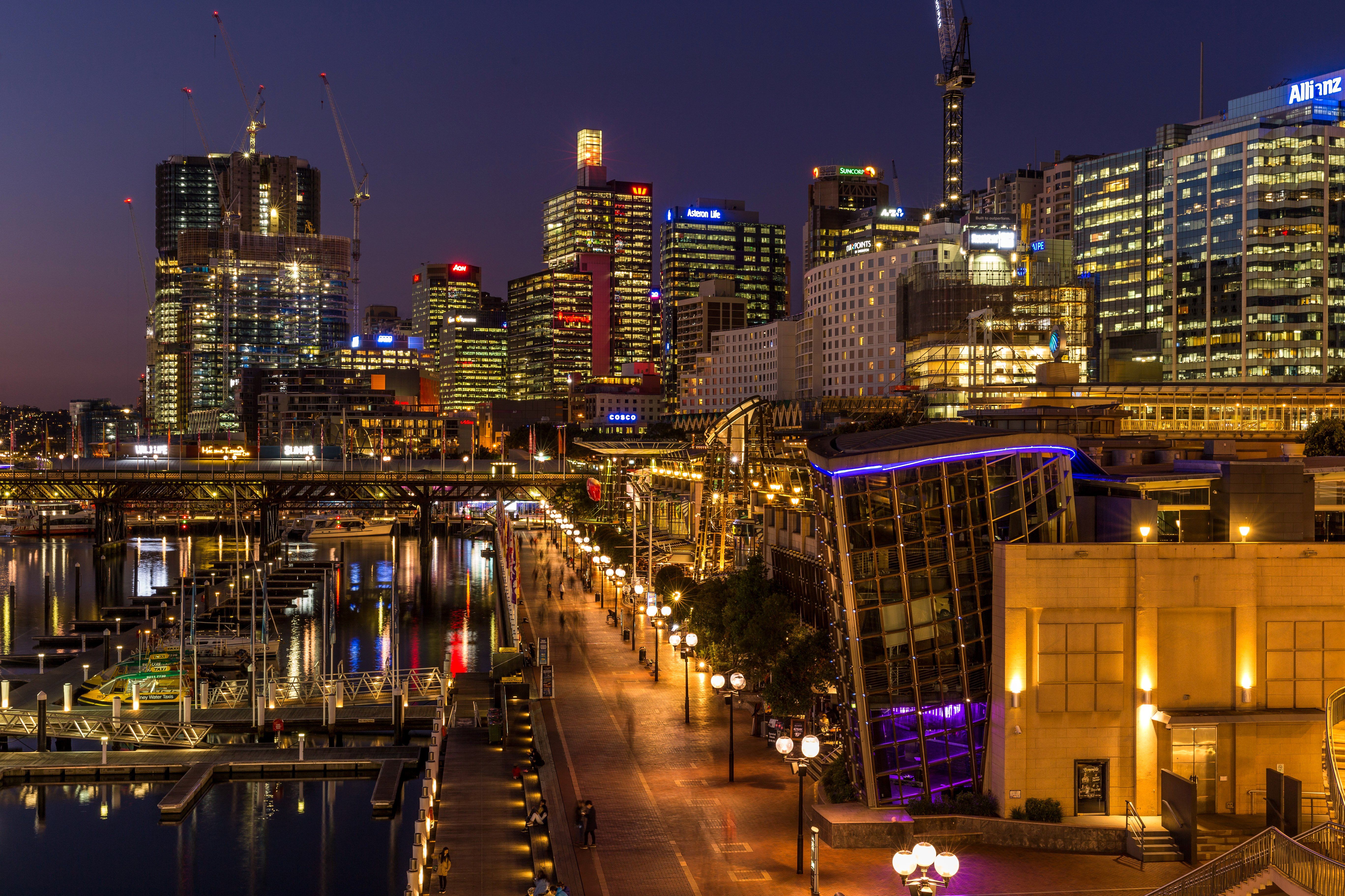 5472x3648 australia, Houses, Marinas, Sydney, Street, Night, Street, Lights, Cities Wallpaper HD / Desktop and Mobile Background
