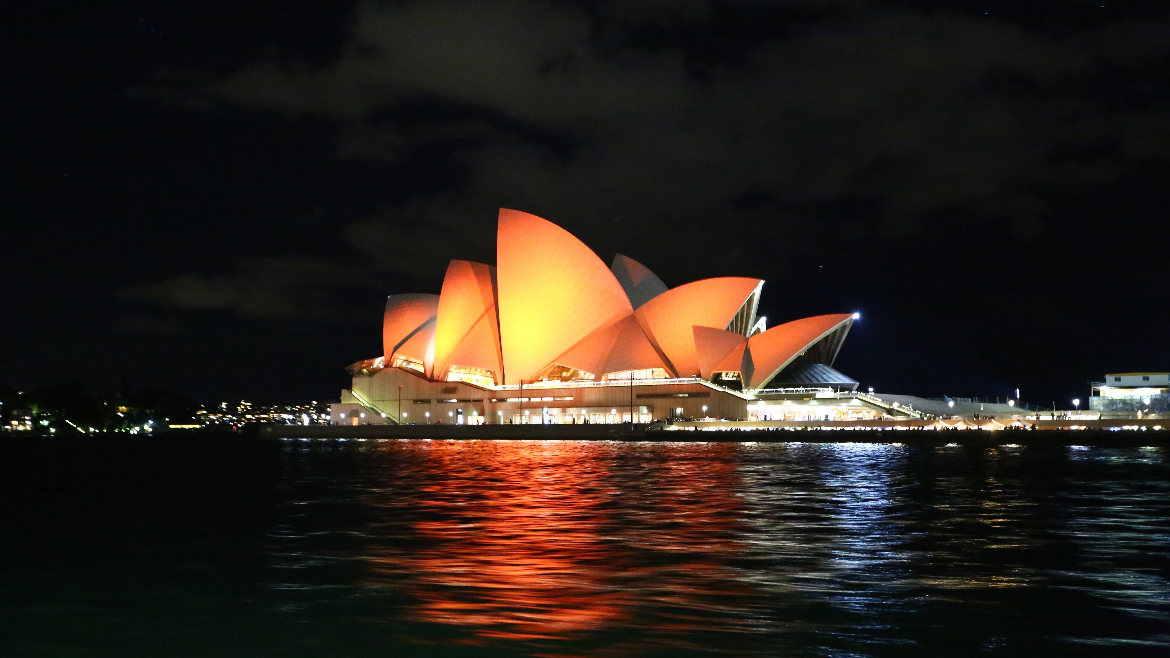 3840x2160 Sydney Opera House at Night Ultra HD Wallpaperx2160
