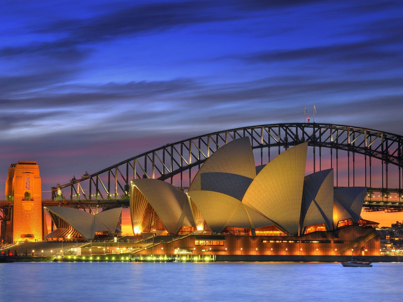1600x1200 night, Opera, House, Australia, Harbor, Sydney, Opera, House, Sydney, Harbour, Bridge Wallpaper HD / Desktop and Mobile Background