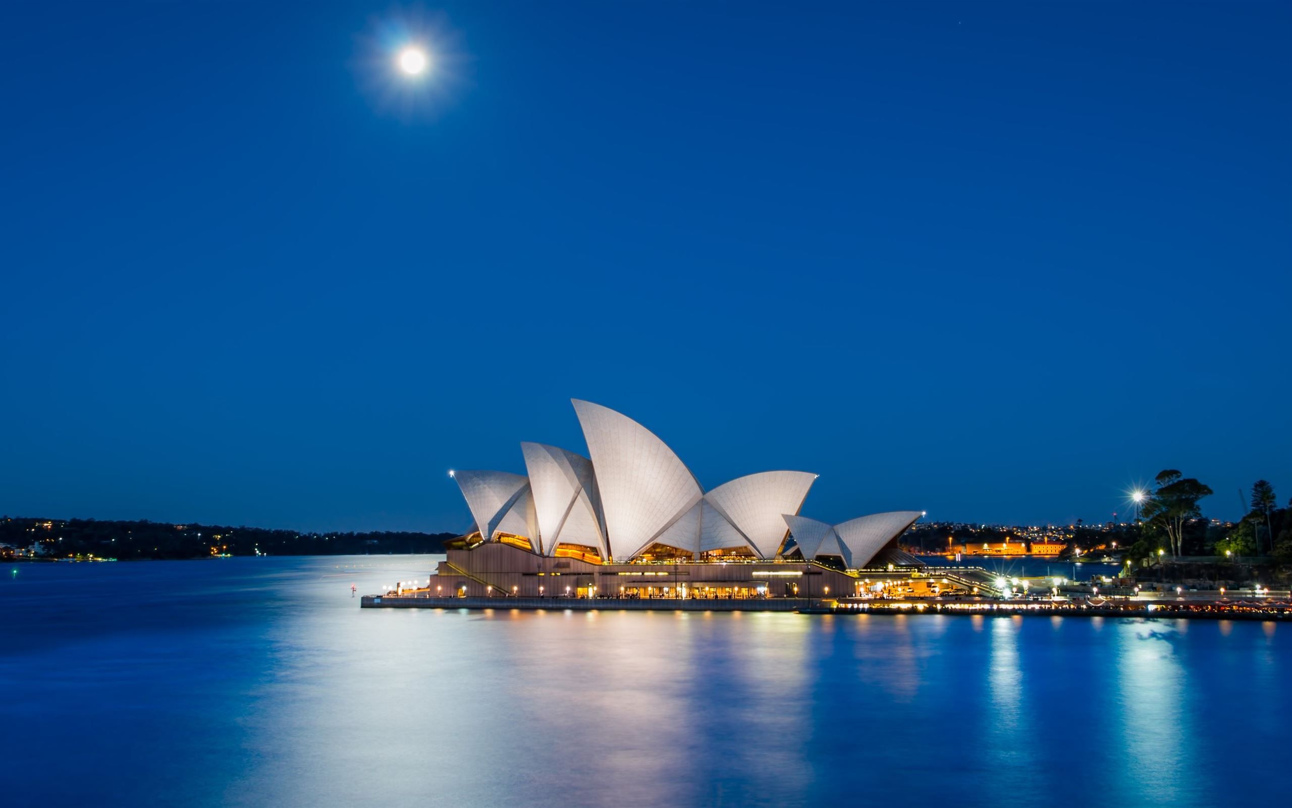 2560x1600 Sydney Opera House Australia during nighttime MacBook Air Wallpaper Download