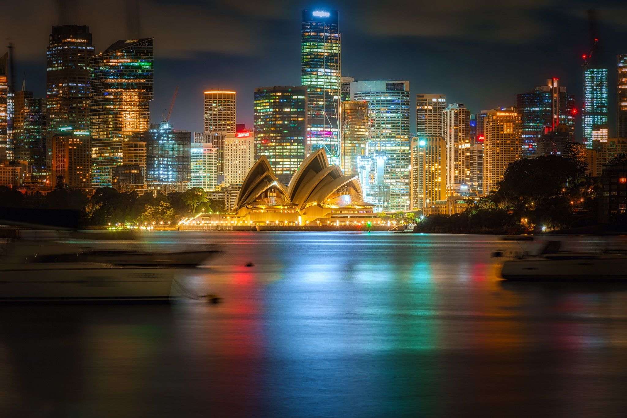 2048x1366 Wallpaper building, skyscrapers, Australia, Sydney, night city, Australia, Sydney, Sydney Opera House for mobile and desktop, section город, resolution 2048x1366