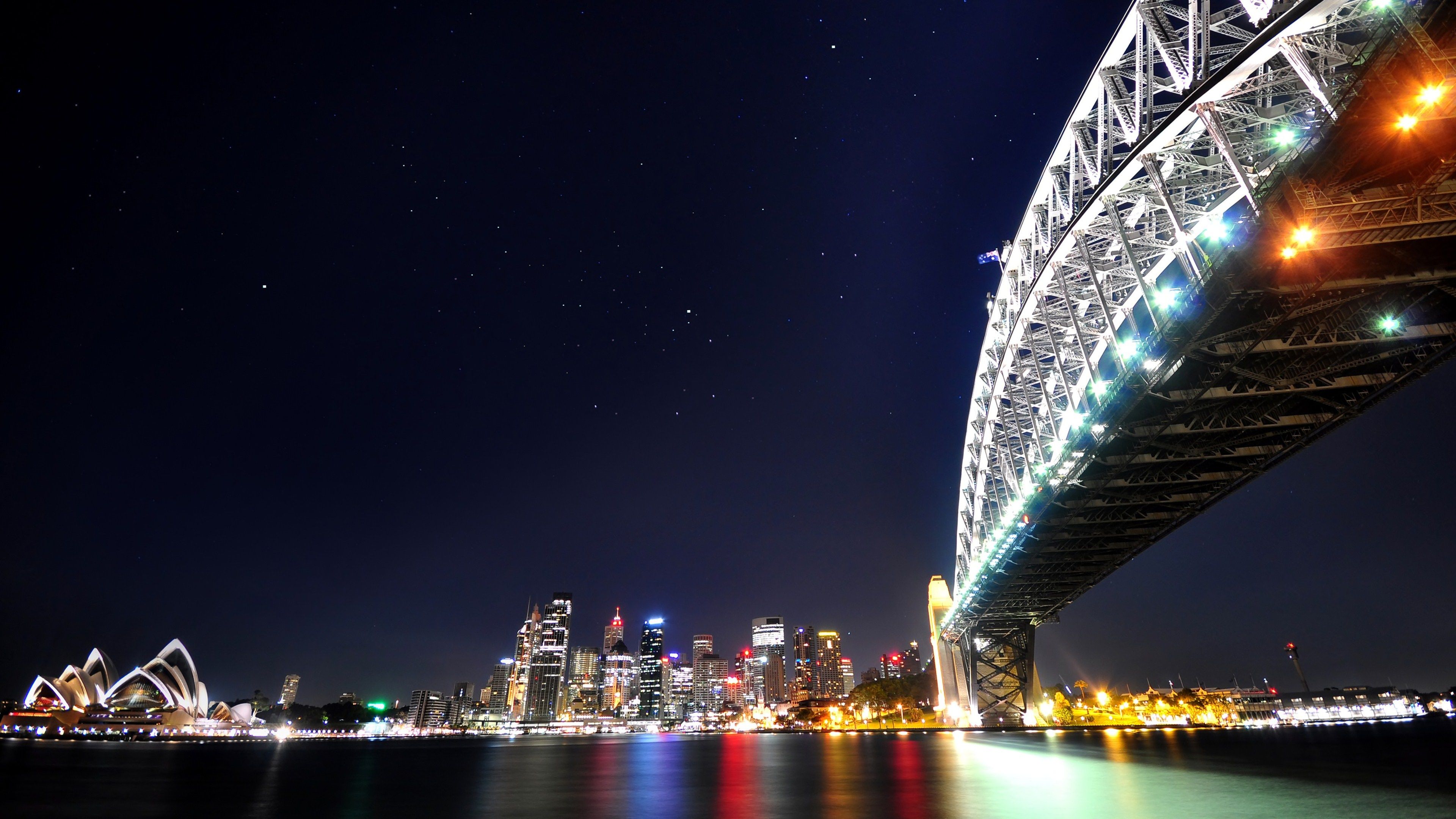 3840x2160 sydney, Australia, Night, Lights, Bridge, City Wallpaper HD / Desktop and Mobile Background