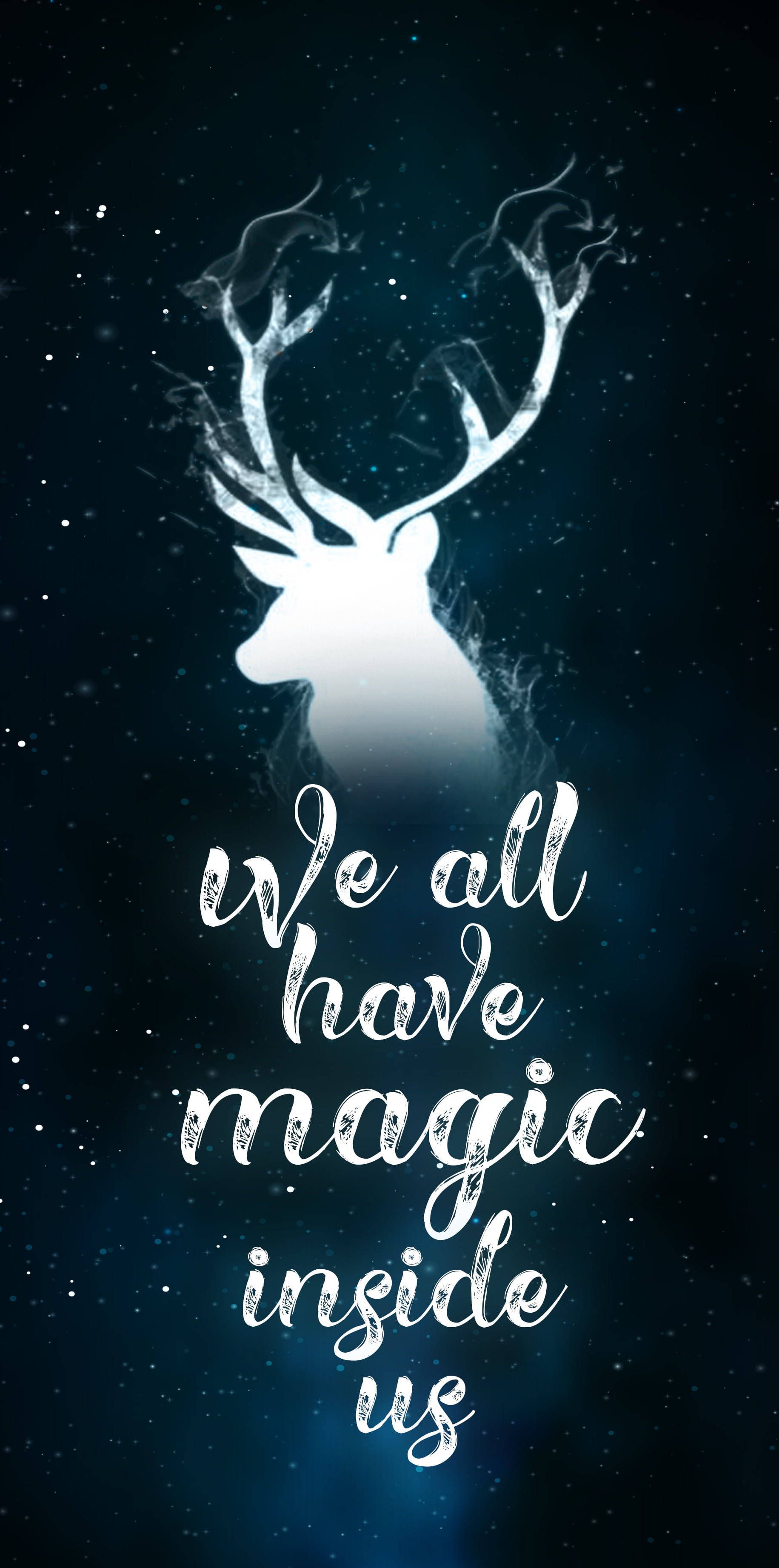 1831x3685 Download Majestic Cute Harry Potter Deer Wallpaper