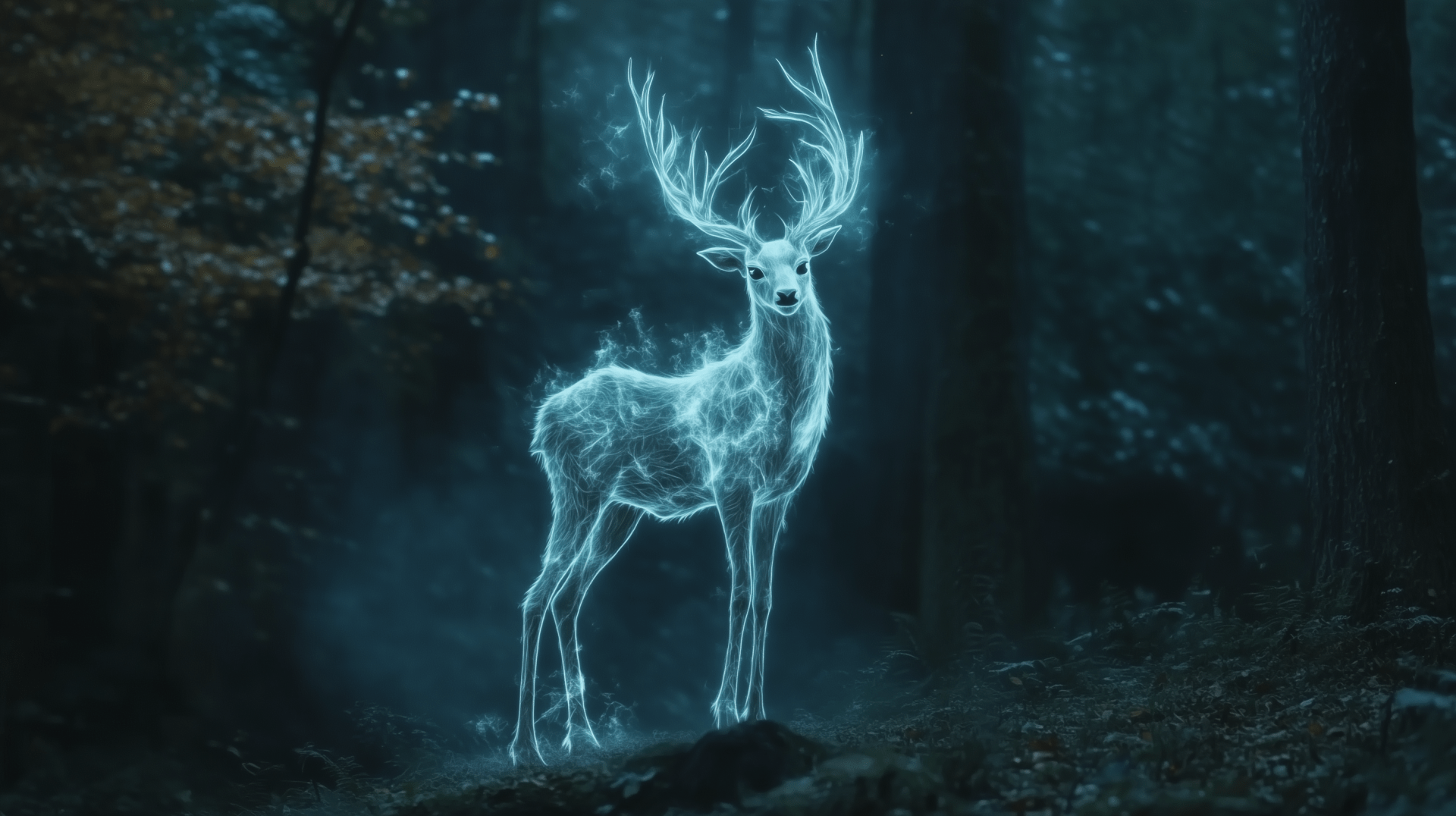 1920x1076 HD Wallpaper of Harry Potter's Enchanted Patronus Stag