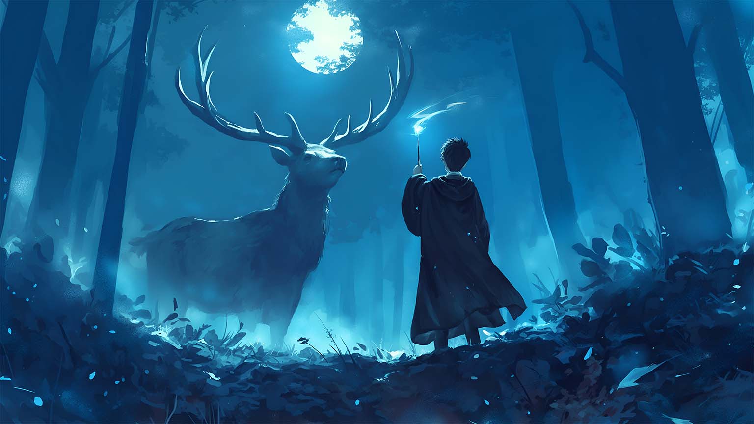1536x864 Harry Potter Forbidden Forest Patronus PC Wallpaper