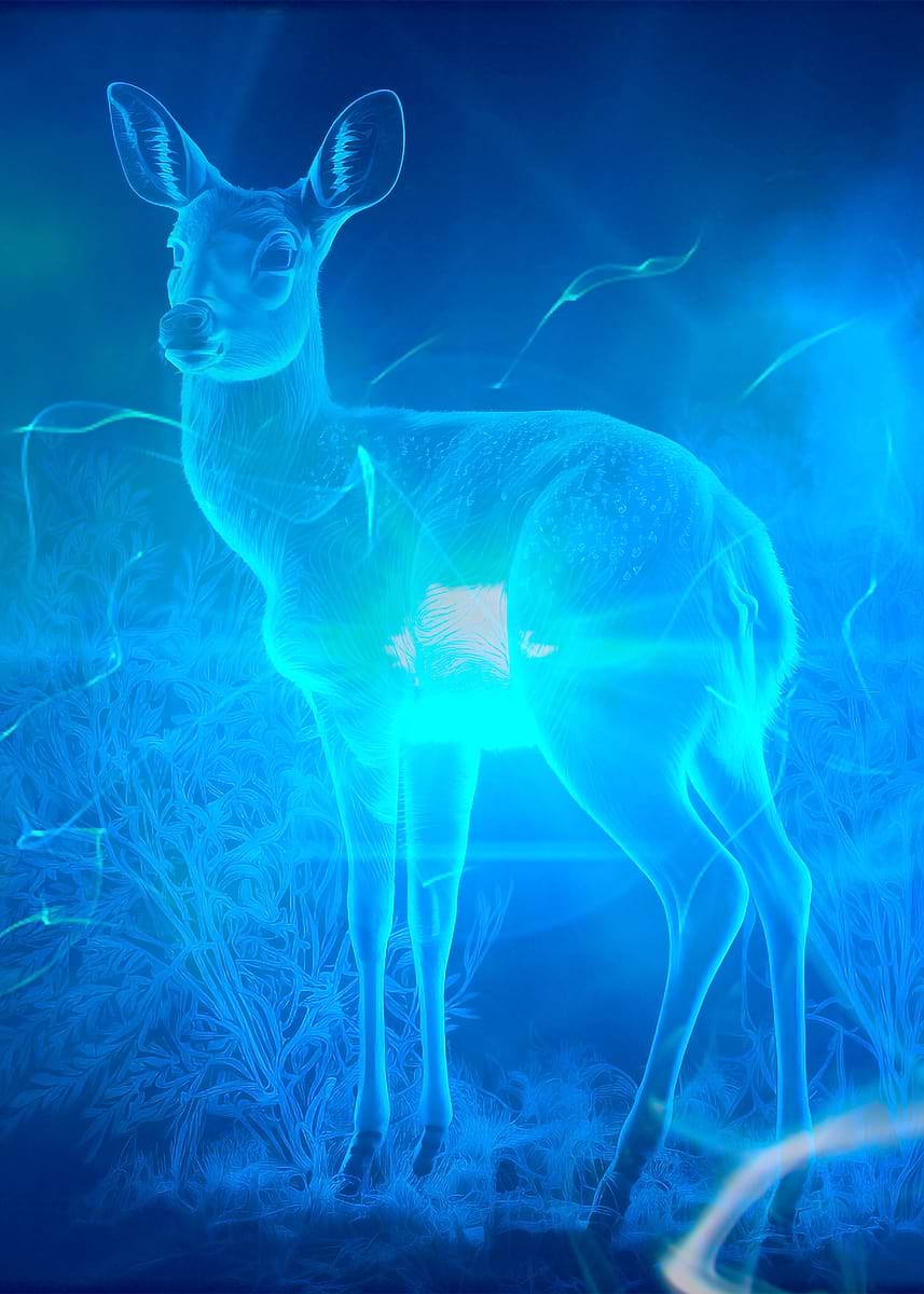 857x1200 Deer Patronus' Poster, picture, metal print, paint