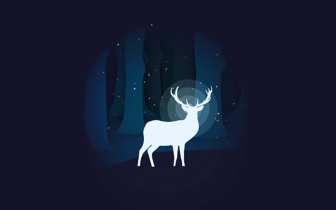 1280x800 Download Majestic Stag Patronus in a Magical Forest Wallpaper