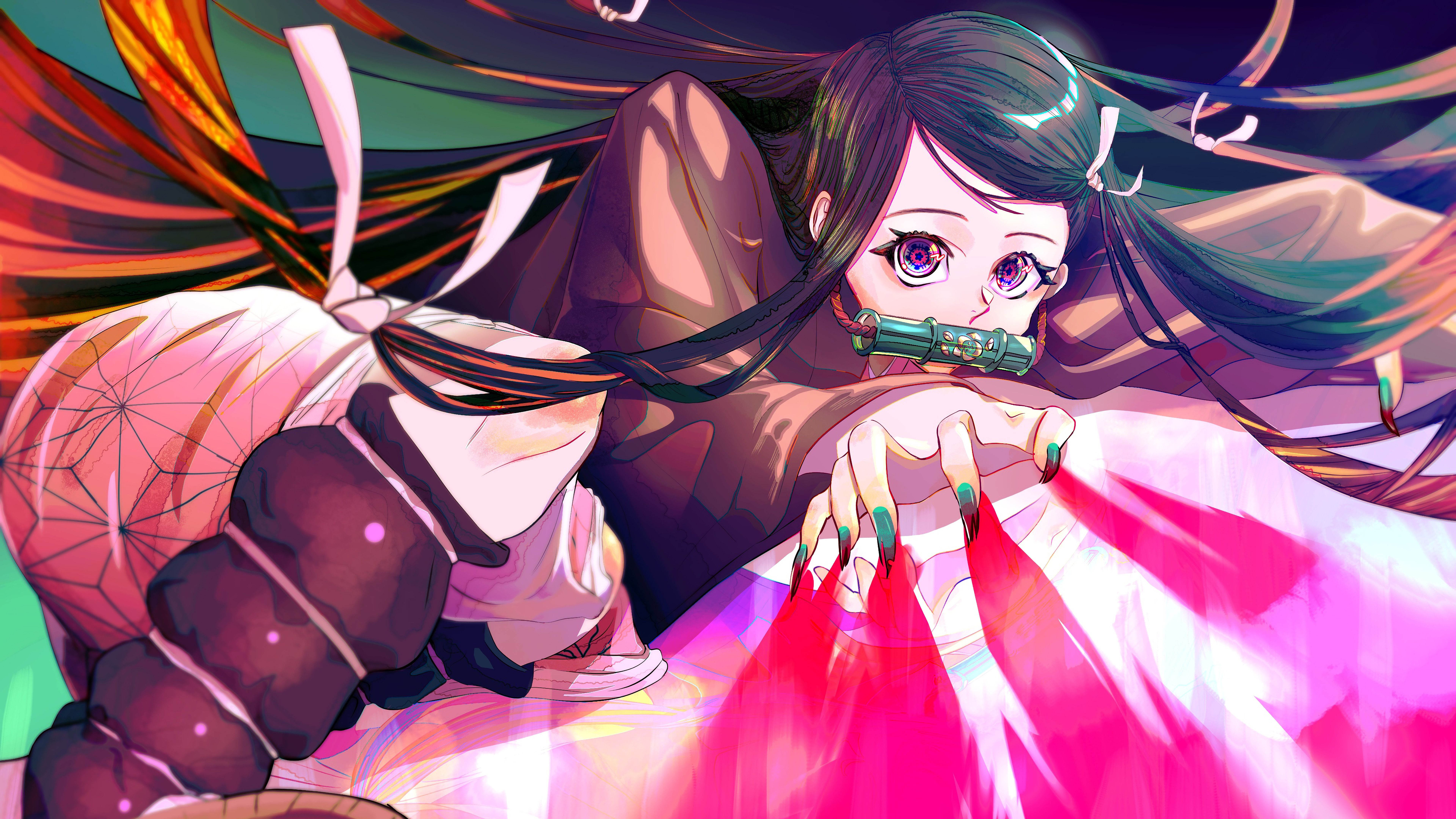 7680x4320 Nezuko Kimetsu no Yaiba 8K 4K Wallpaper HD