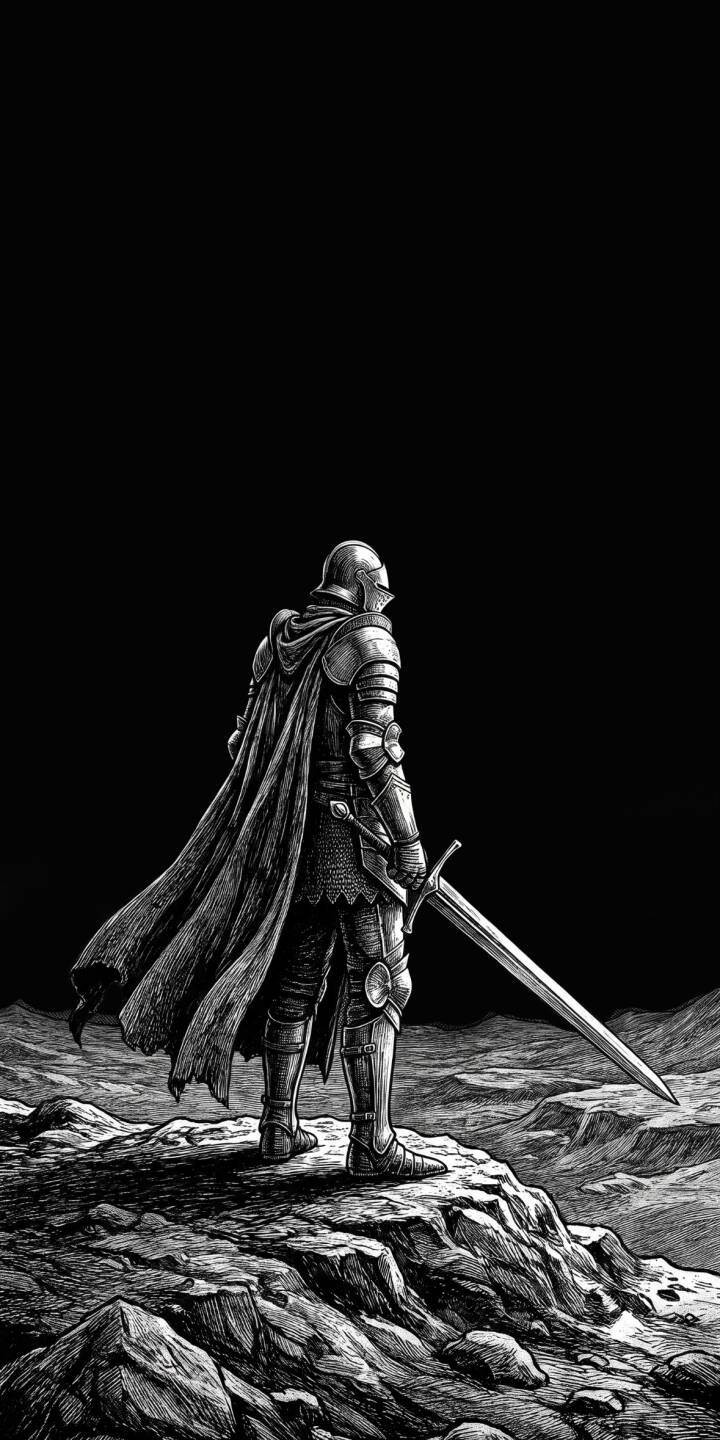 720x1440 Lone Armored Knight Wallpaper