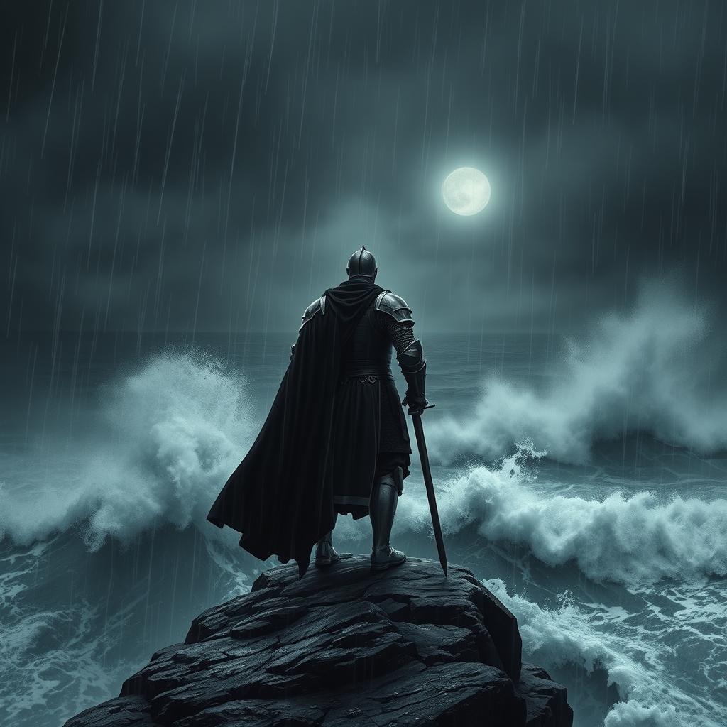1024x1024 The Resolute Knight: A Standoff Against the Storm