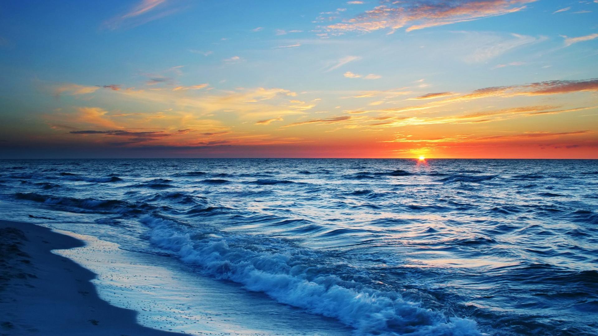 1920x1080 Ocean Sunset Wallpaper