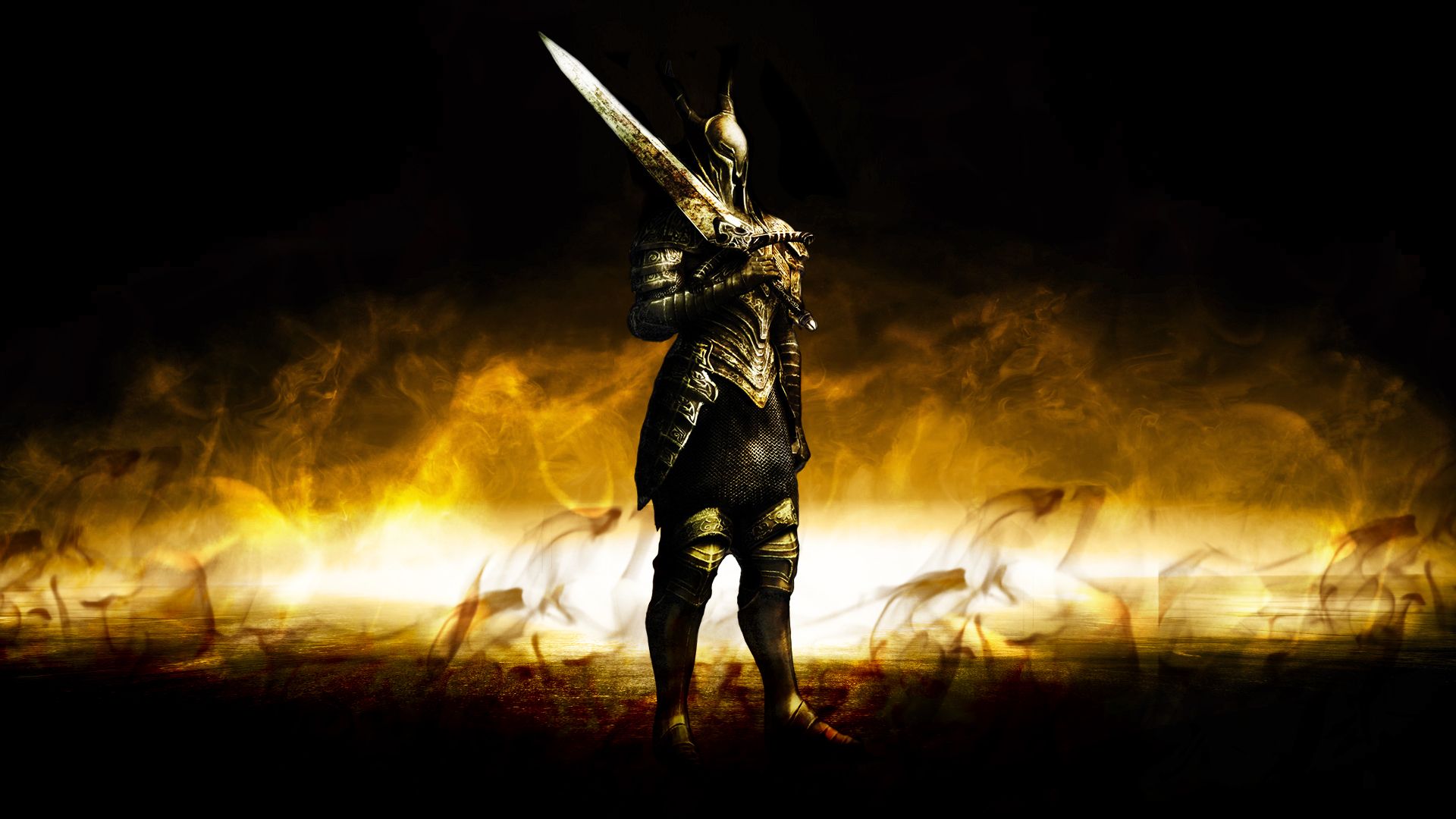 1920x1080 Epic Fantasy Knight HD Wallpaper: Guardian of the Fiery Realmx1080