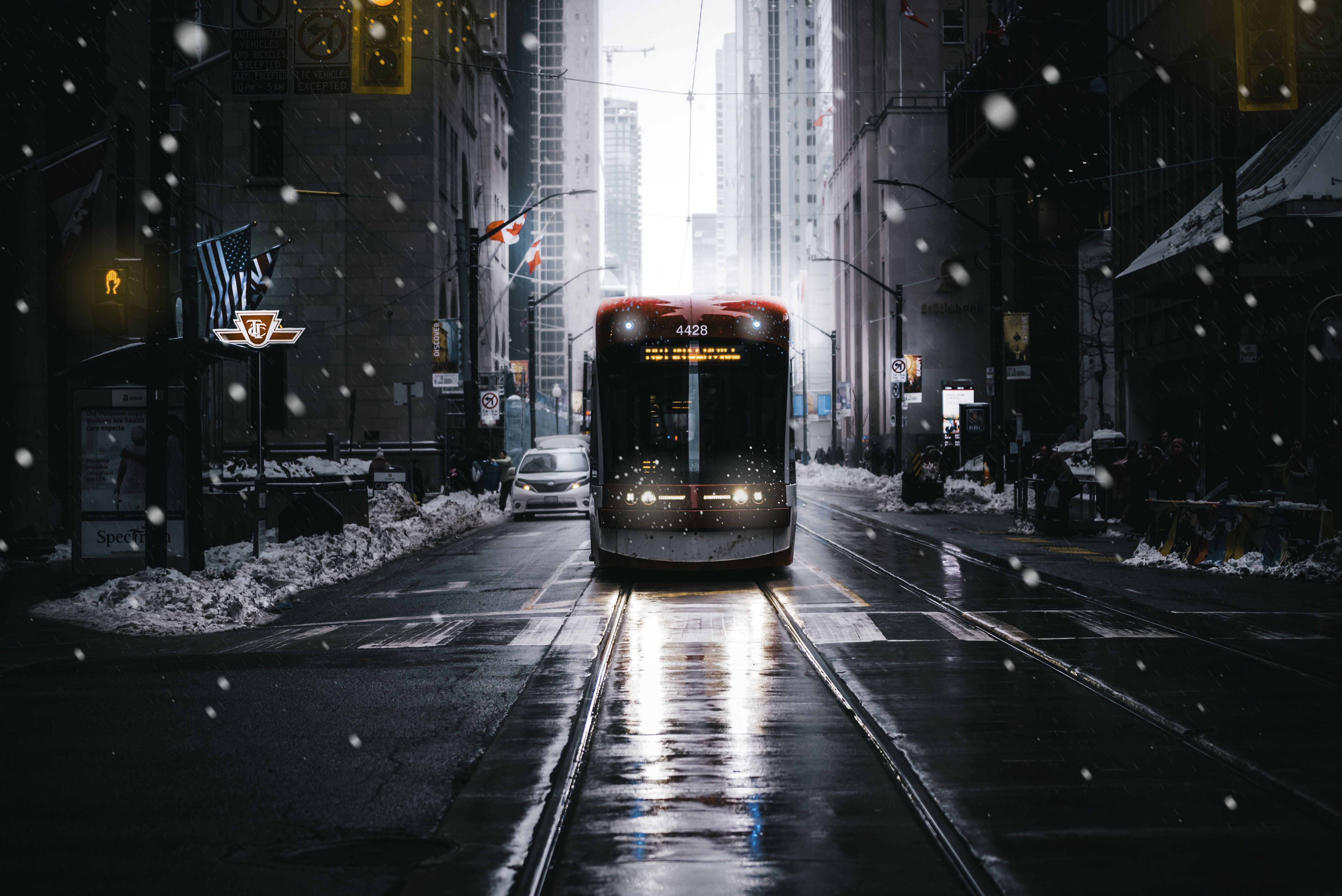 5980x3992 Wallpaper the city, street, tram for mobile and desktop, section город, resolution 5980x3992