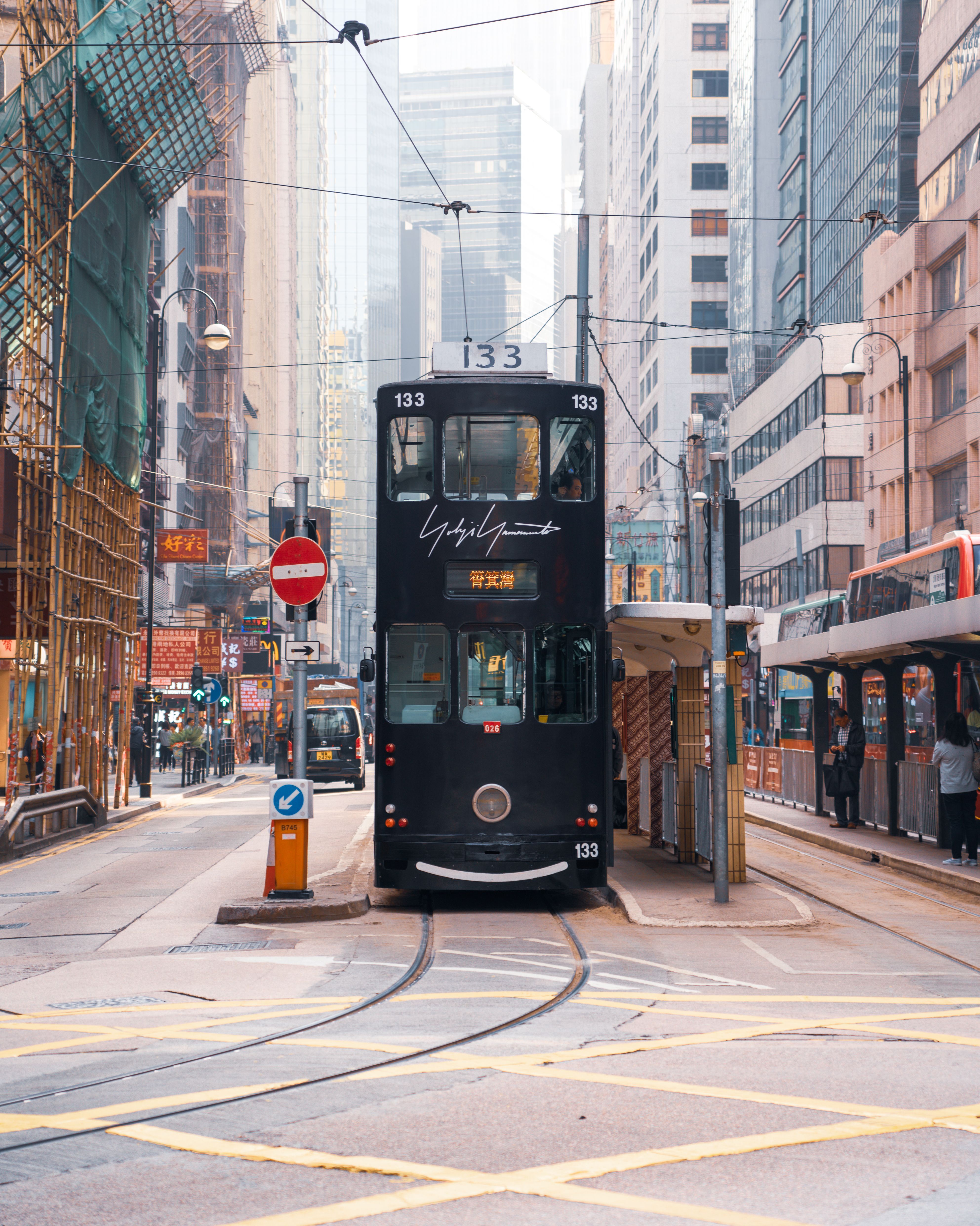 3969x4961 Black Tram on the Street · Free