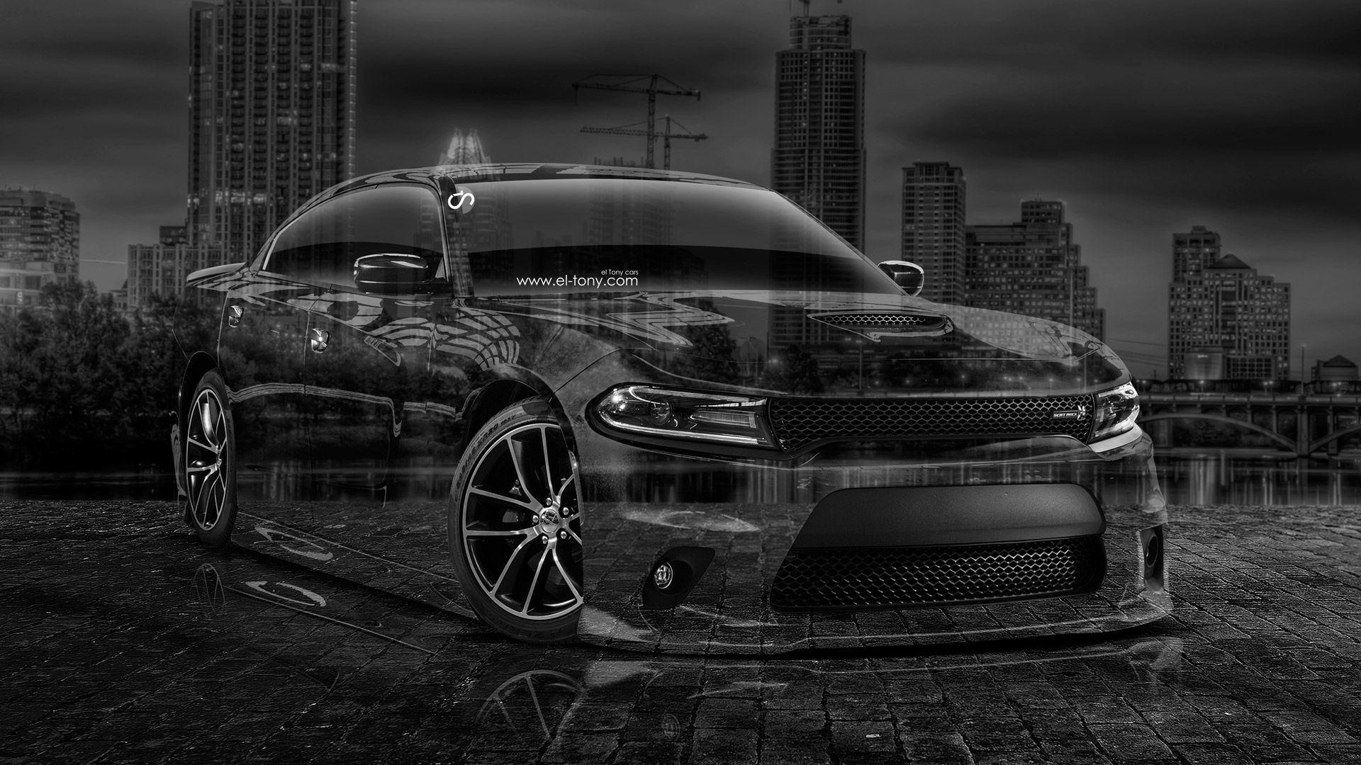 1920x1080 Black And White Dodge Charger