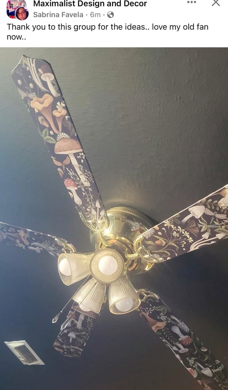 736x1256 Modern Ceiling Fan. Cottage core ceiling fan, Cottagecore ceiling fan, Maximalist ceiling fan