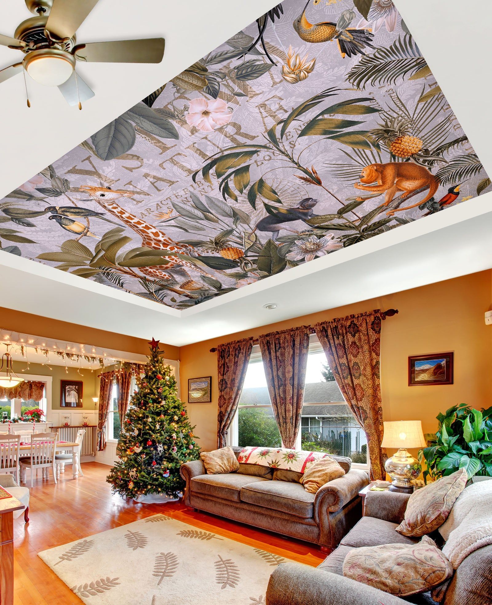 1600x1964 3D Tropical Leaves 5269 Andrea Haase Ceiling Wallpaper Murals