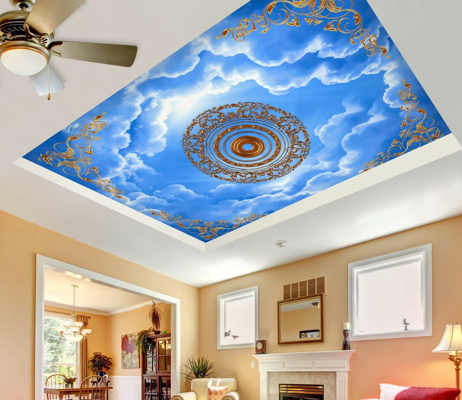 1600x1386 3D Sky Clouds NA6811 Ceiling WallPaper Murals Wall Print Decal Deco AJ WALL Fay