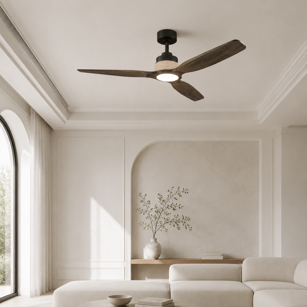 1254x1254 Inch Louise Downrod Mount LED Ceiling Fan with Remote Control