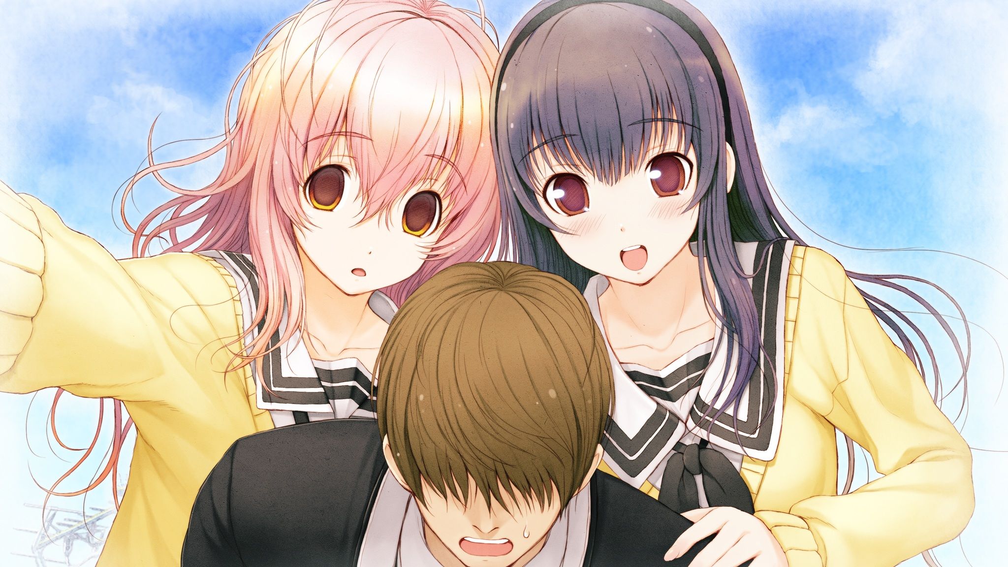 2048x1152 Kimi to Kanojo to Kanojo no Koi HD Wallpaper by Nitro+ Anime Image Board