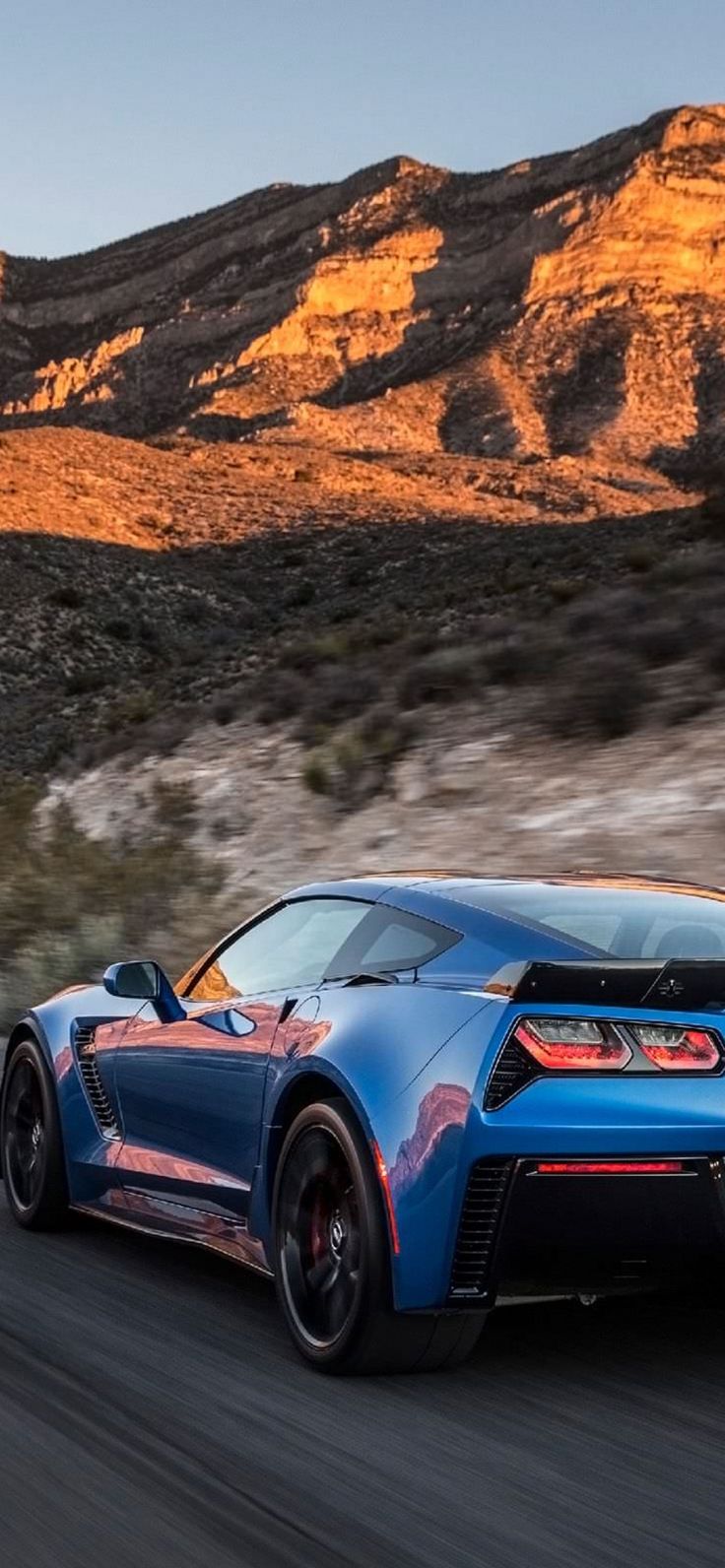 736x1592 Chevrolet Corvette Z06 Blue 2020