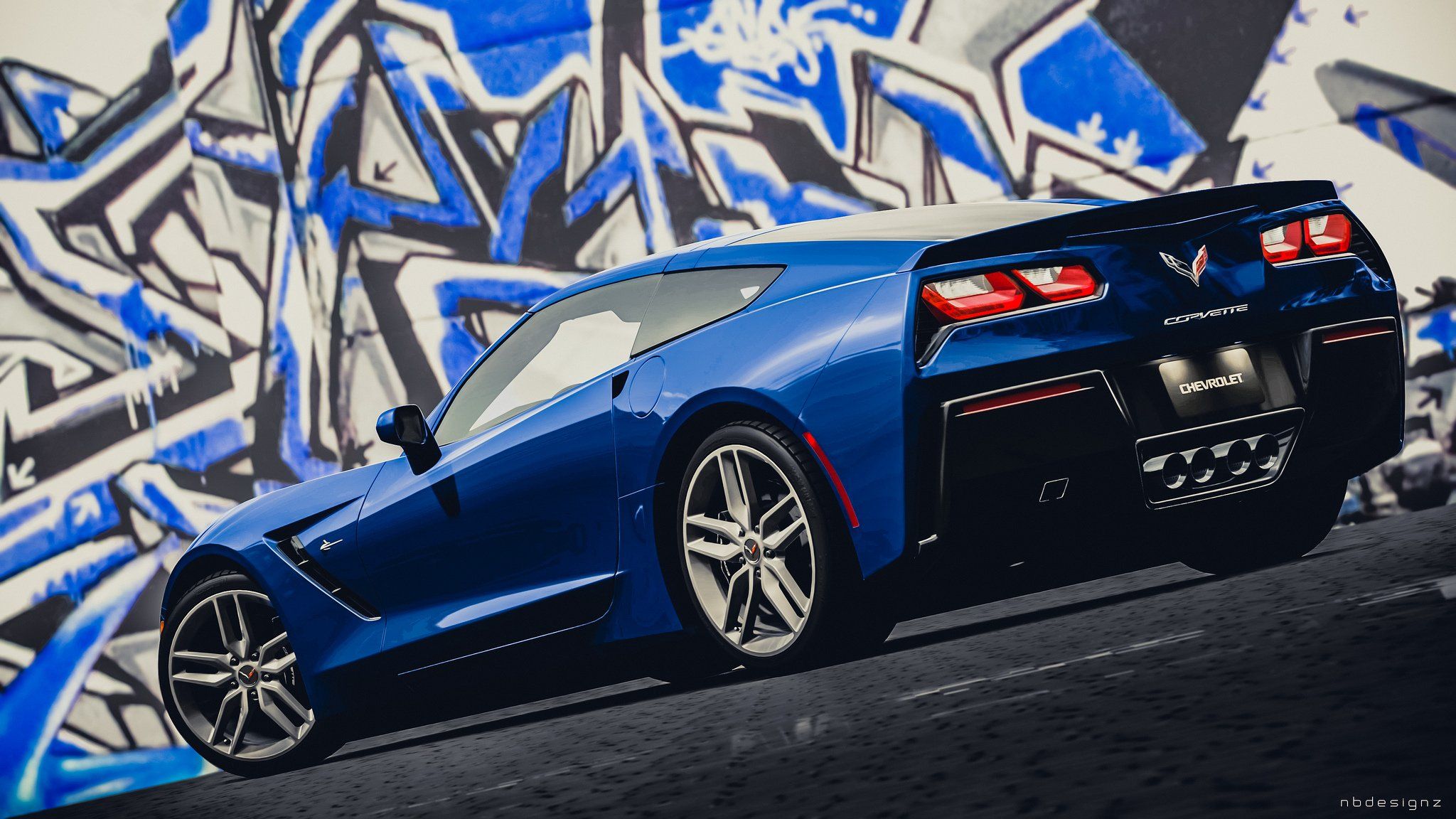 2048x1152 chevy, Chevrolet, Corvette, C Muscle, Stingray, Supercars, Convertible, Cars, Usa, Bleu, Blue Wallpaper HD / Desktop and Mobile Background