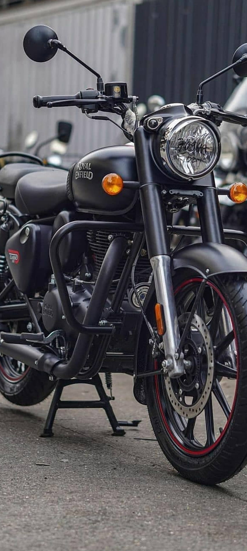 850x1889 Wallpaper Matte Black Royal Enfield Classic 350 Modified Matte Black Royal Enfield Black HD Image Bikes Royal Enfield