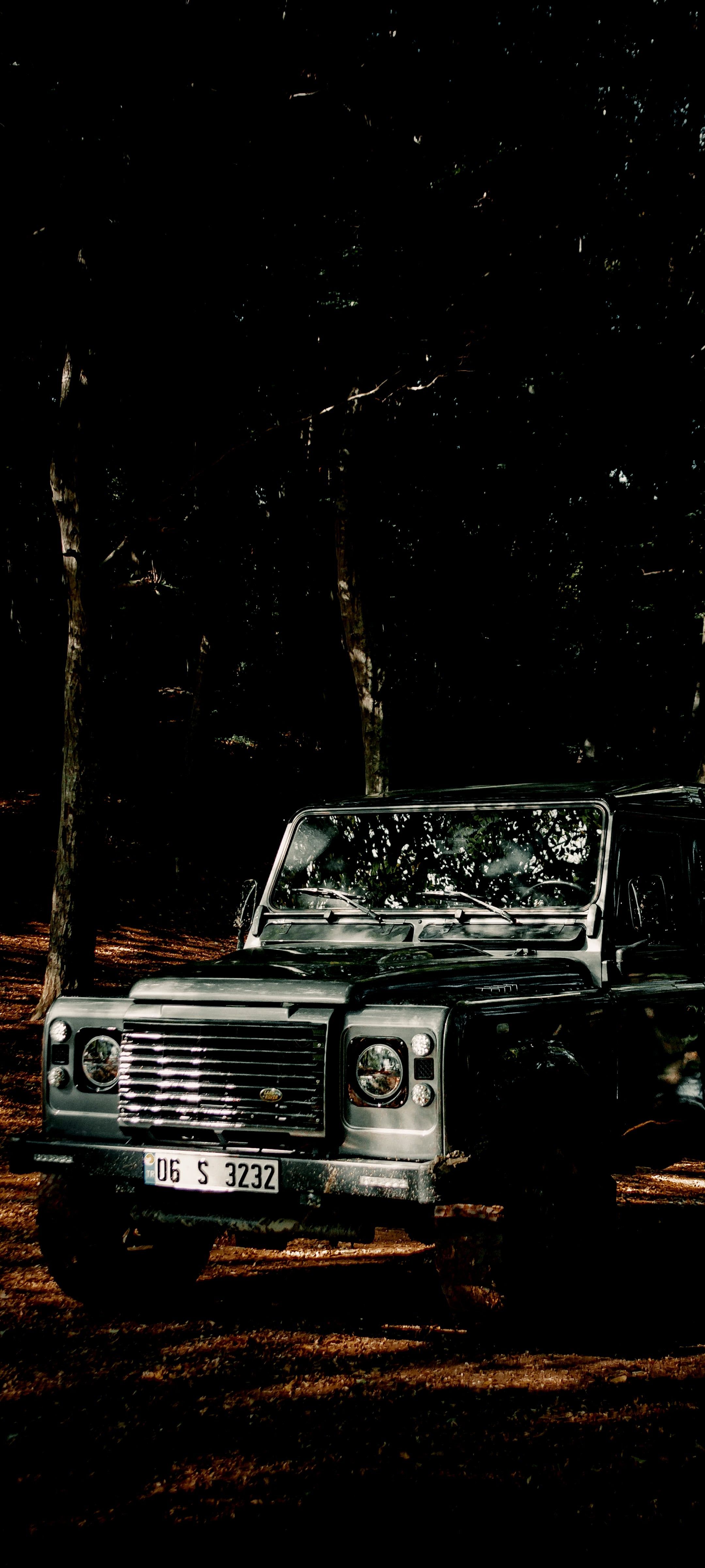 2160x4800 Car in a forest with effect AMOLED WALLPAPER 4K (resolution×4800)