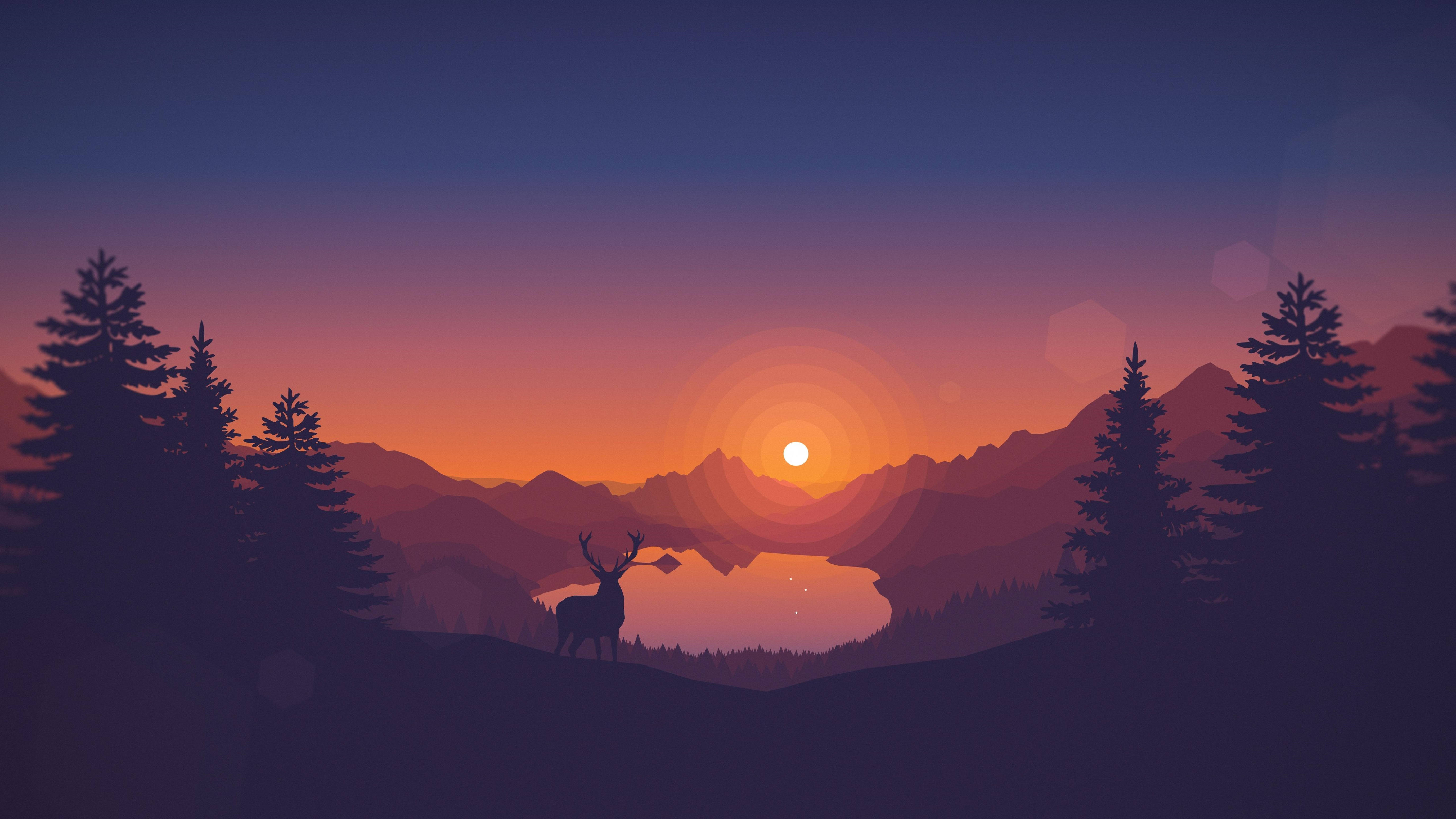 5500x3094 Download Scenic Landscape Sunset Clean 4K Wallpaper