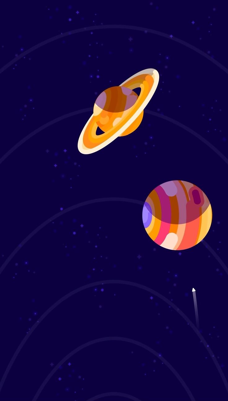 736x1294 Kurzgesagt Wallpaper: Jupiter and Saturn