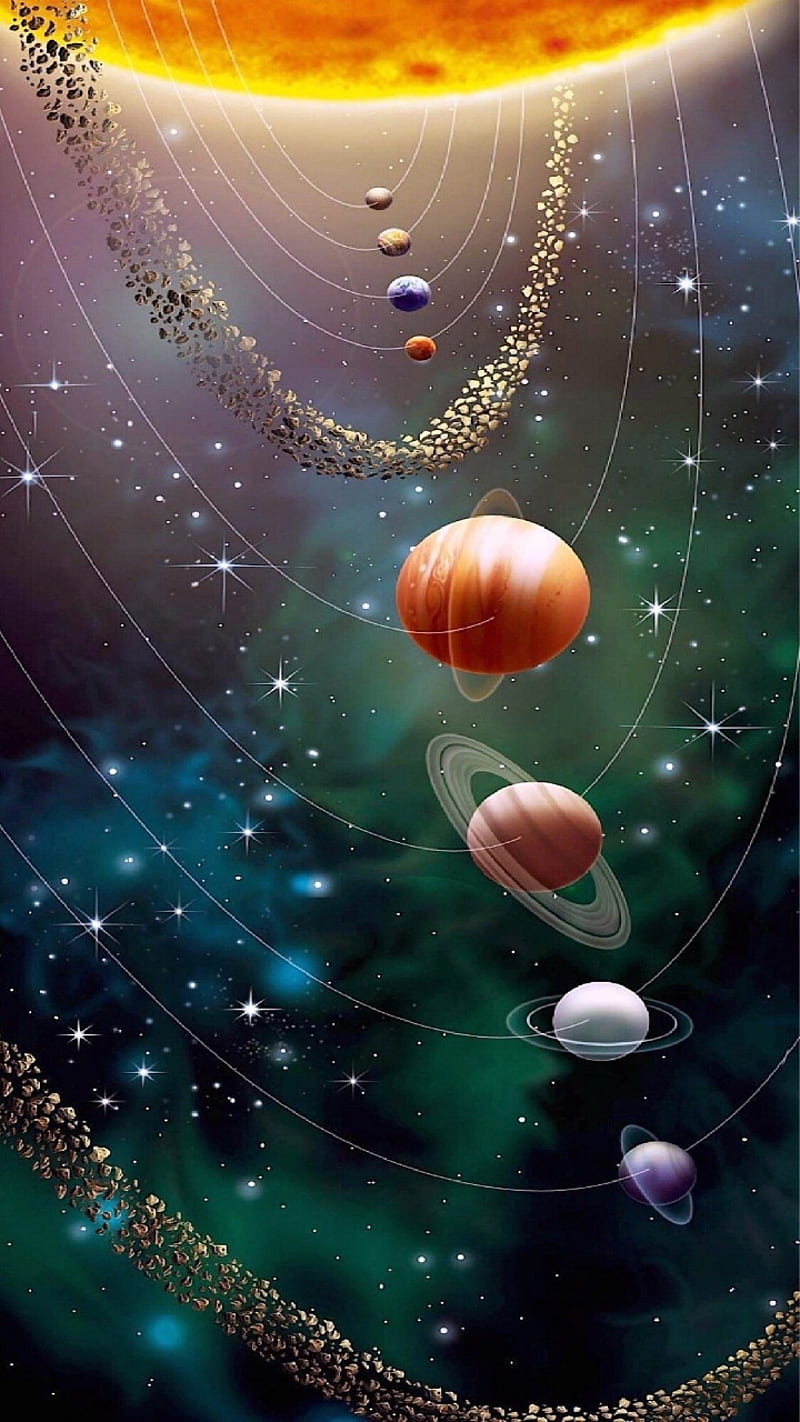800x1422 Electric Gateway, solar, system, planets, space, sky, moon, jupiter, venus, saturn, HD phone wallpaper