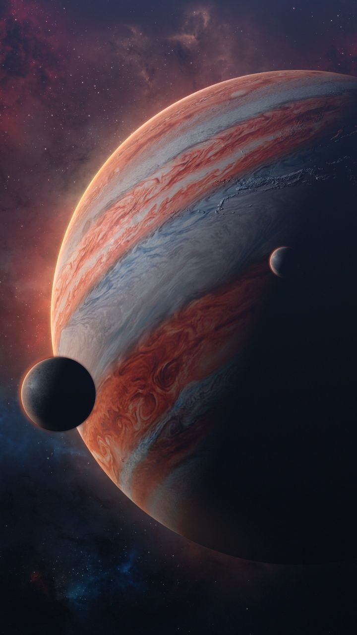 720x1280 Jupiter Wallpaper 4K, Moons of, Solar system, Planet