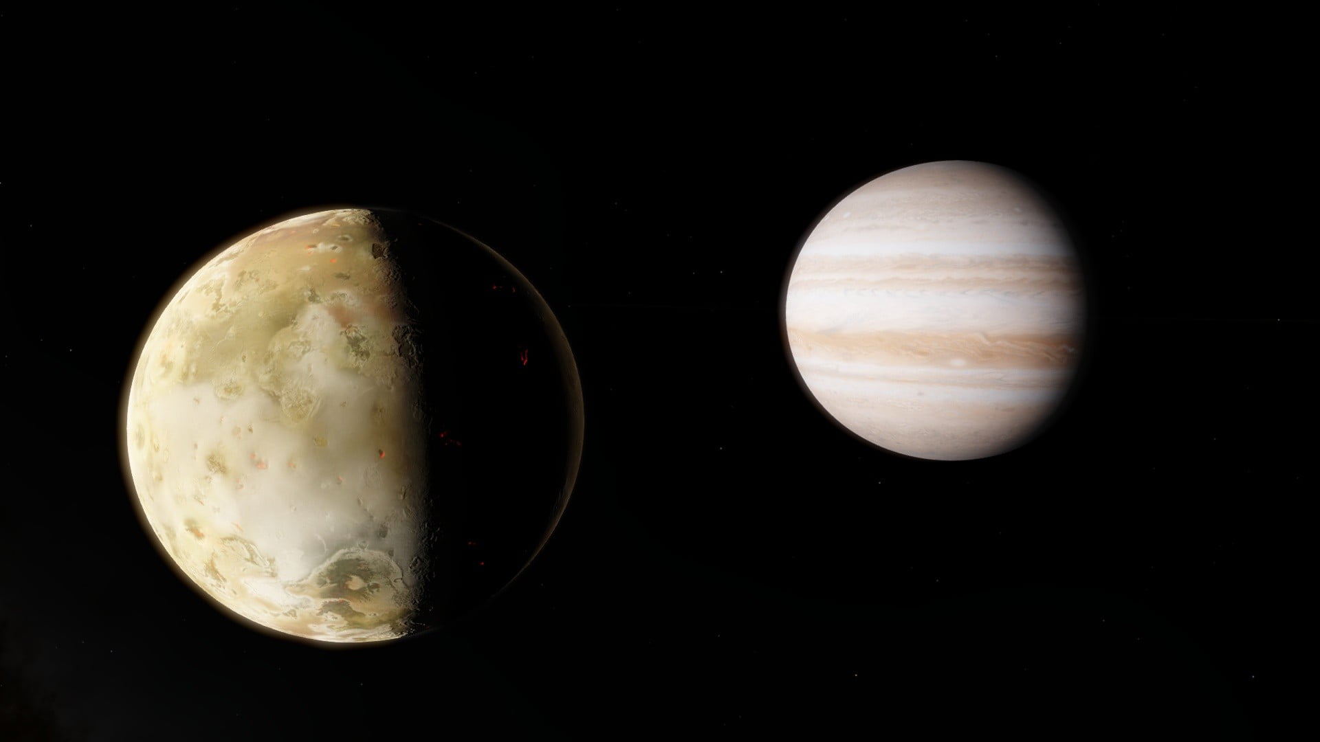 1920x1080 Two planets, space, Space Engine, planet, Jupiter HD wallpaper