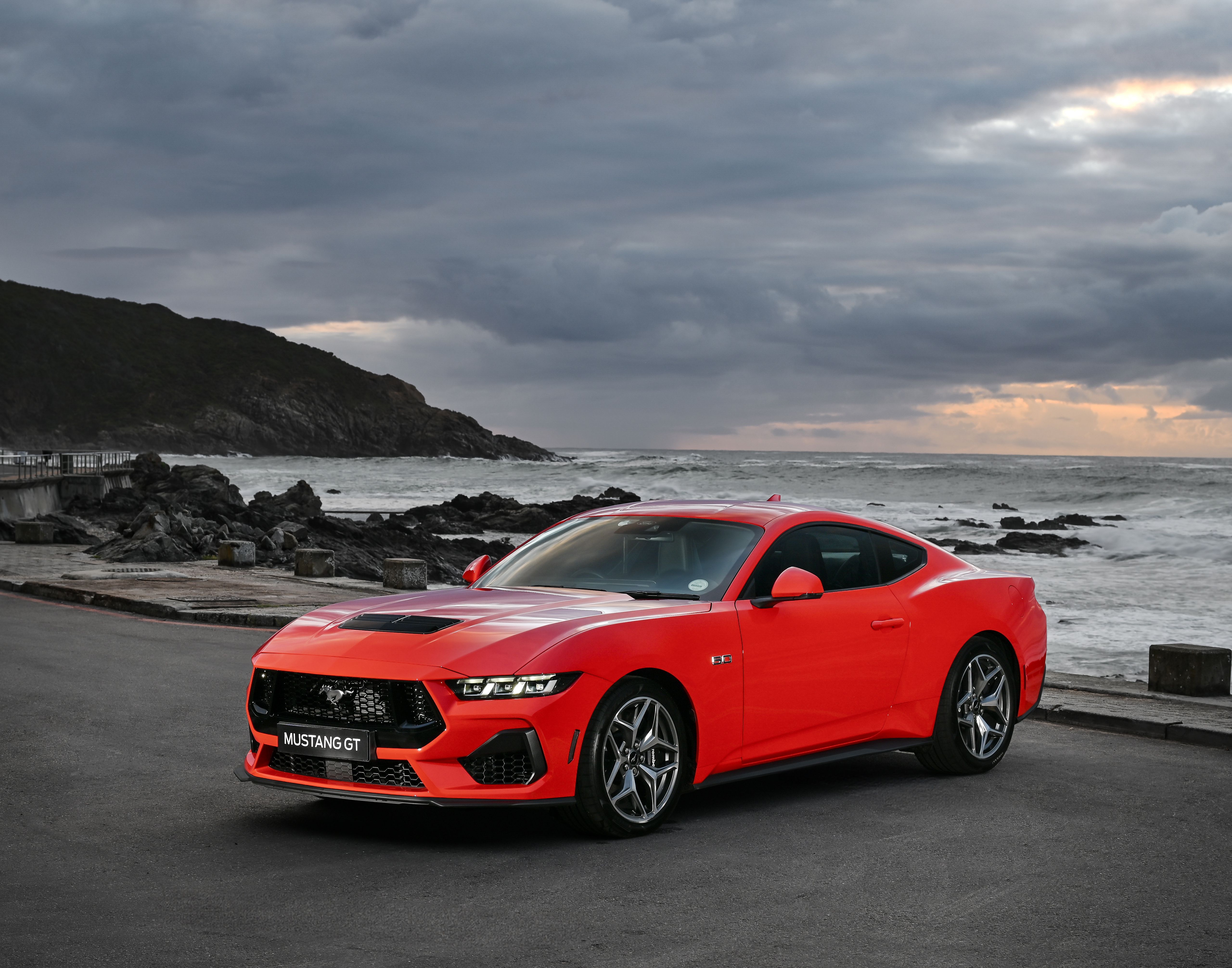 5120x4024 Ford Mustang GT Wallpaper 4K, Beach, Red cars, 5K