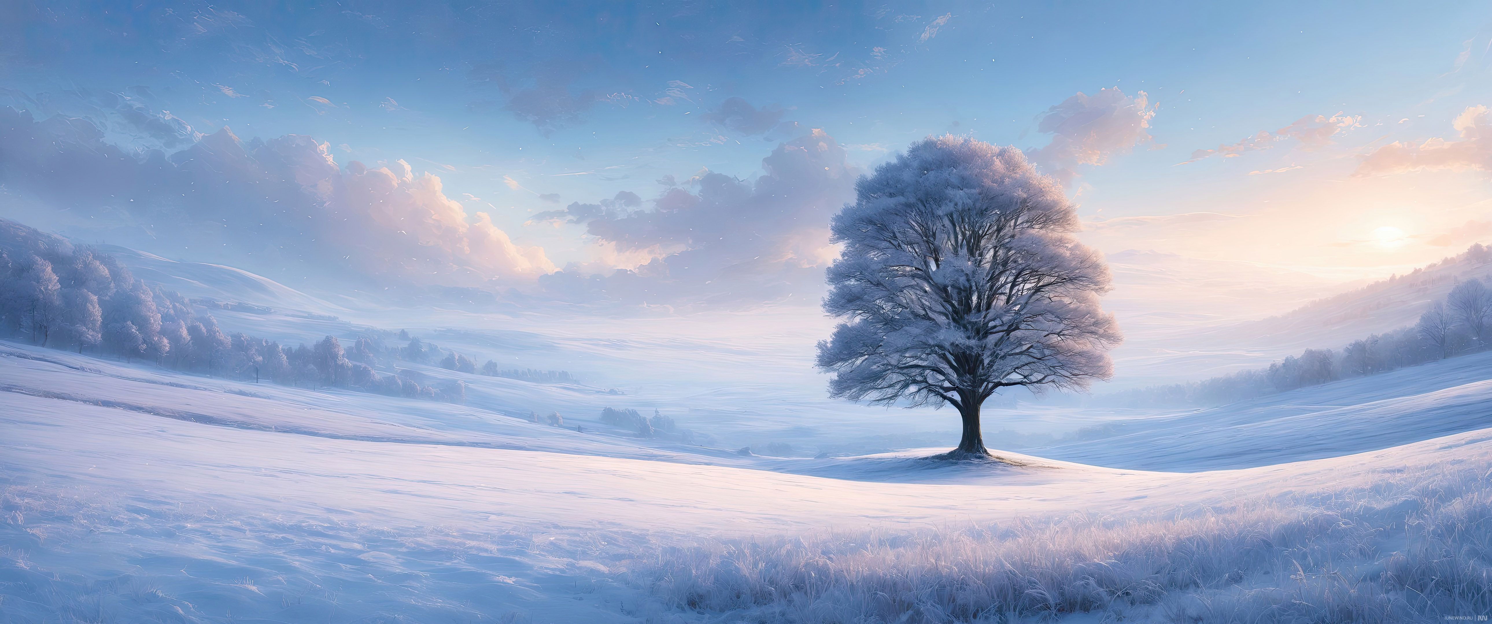 5160x2160 Melancholic winter landscapes 21:9 AI Wallpaper