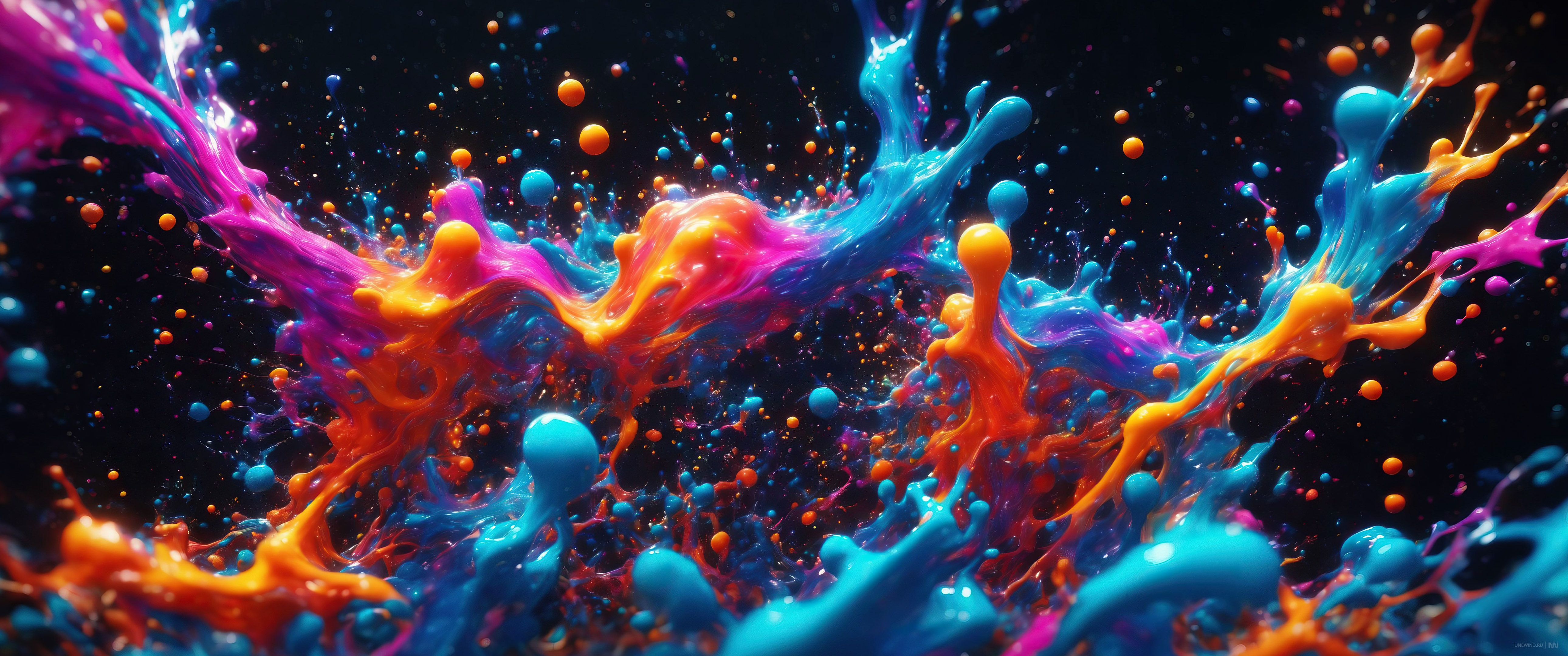 5160x2160 Vibrant Abstract 3D liquid UW wallpaper