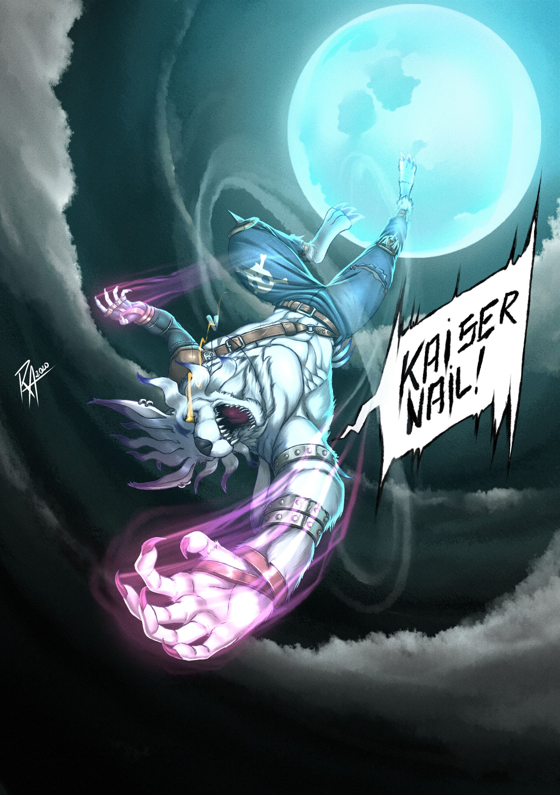 1920x2724 Renan Reinaldo Howling Werewolf (WereGarurumon)
