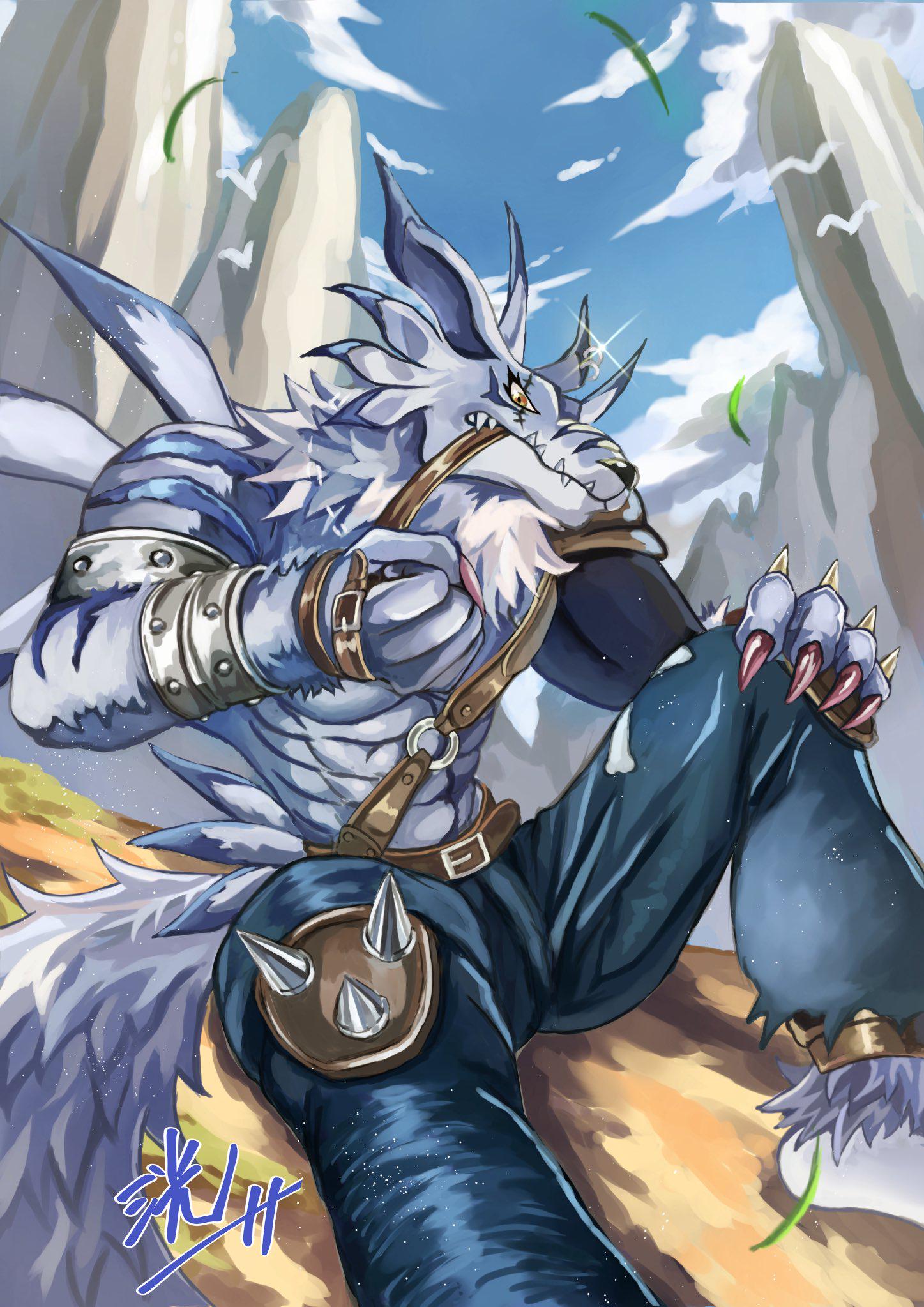 1447x2047 Weregarurumon art