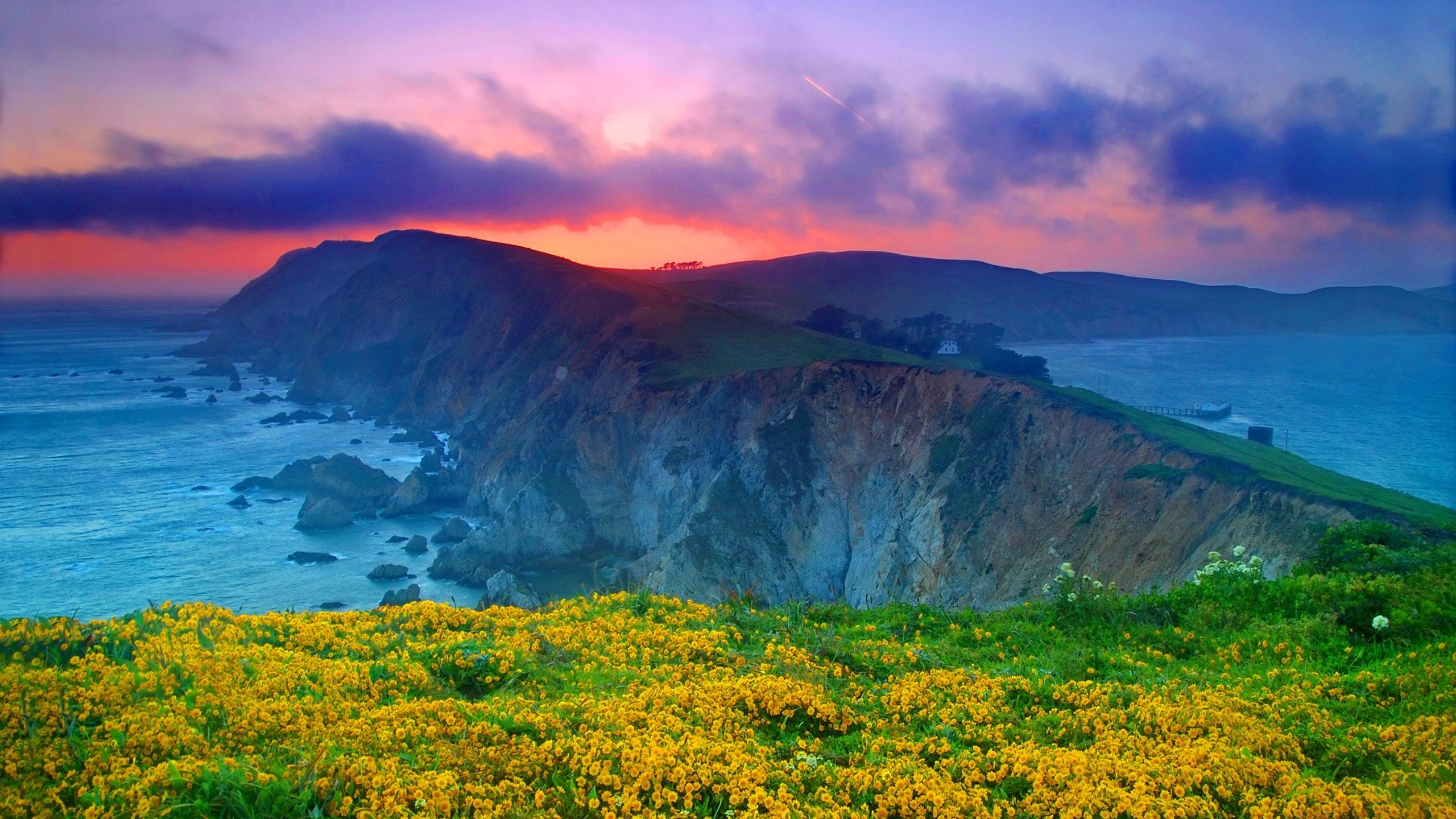 2560x1440 Point Reyes National Seashore, California, USA, Clouds, Sunset, Ocean 750x1334 IPhone 8 7 6 6S Wallpaper, Background, Picture, Image