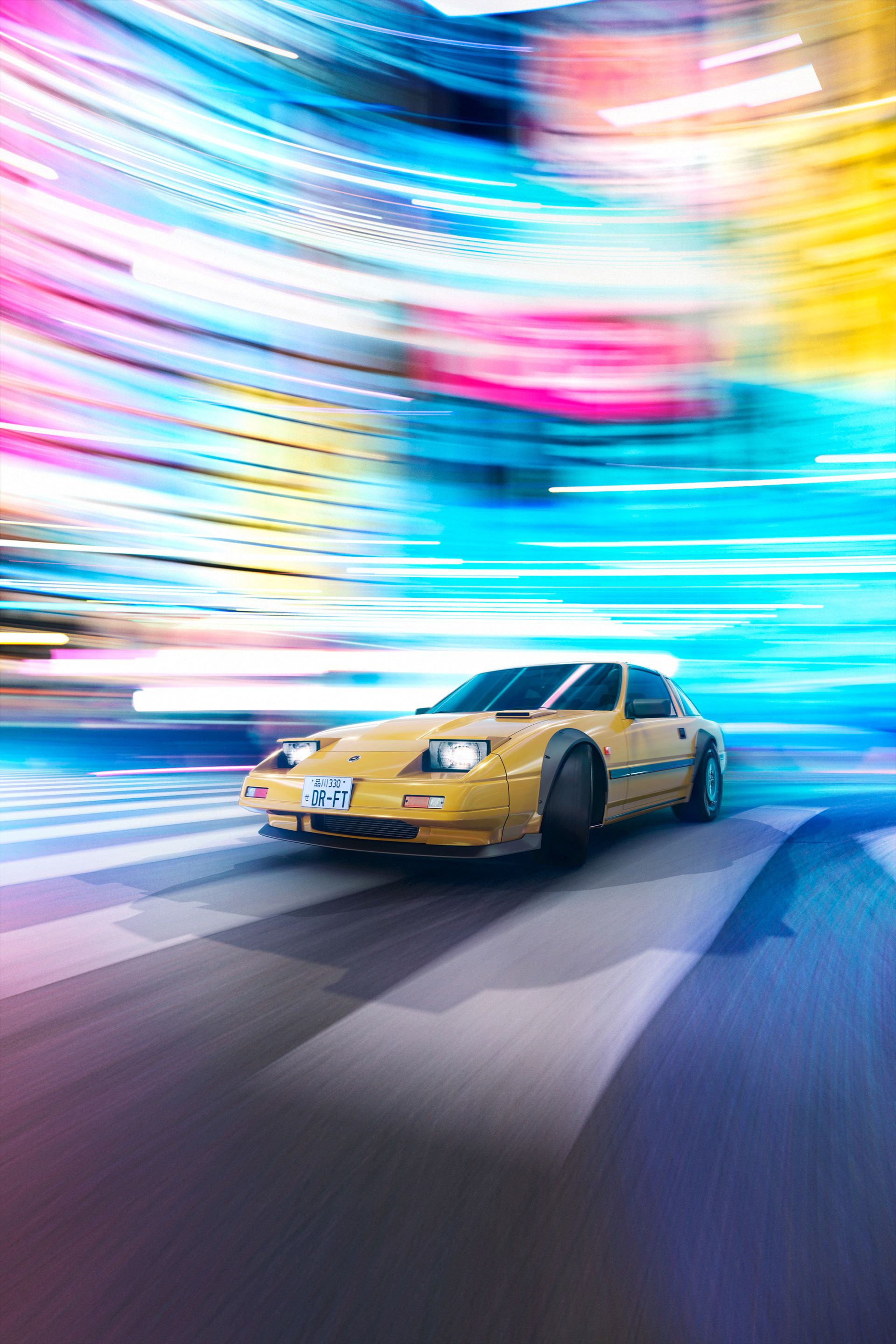1920x2880 City Motion with a Nissan 300zx. Full CGI (2). Image - Behance