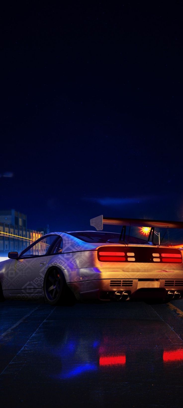 736x1635 Sporty Car Parked in a Night Parking Lot. Nissan 300zx wallpaper iphone, Nissan nismo wallpaper